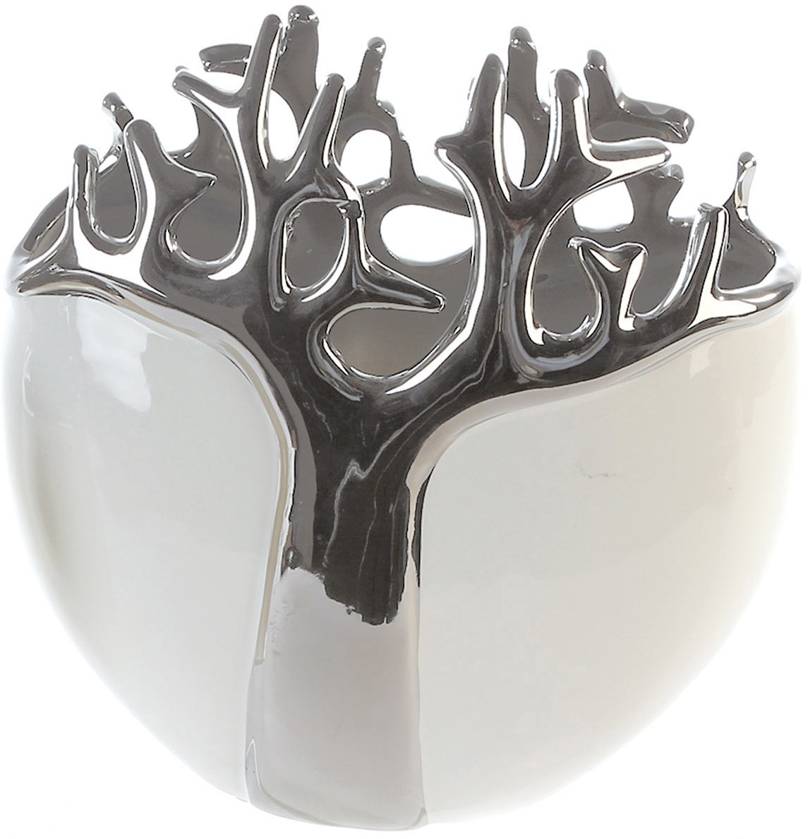 GILDE Dekovase »Tree« Keramik, Baum-Design, 21 cm hoch