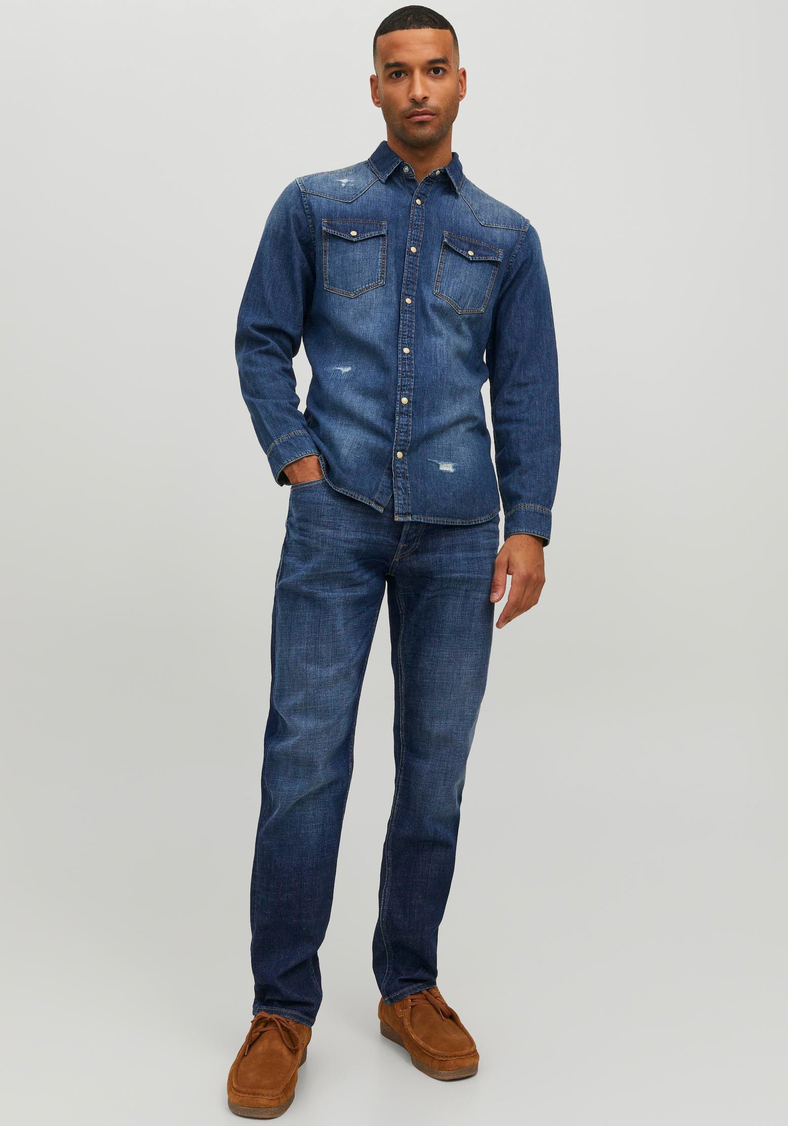 Jack & Jones Tapered-fit-Jeans »JJIMIKE JJORIGINAL CJ SN«, mit Five-Pocket-Design