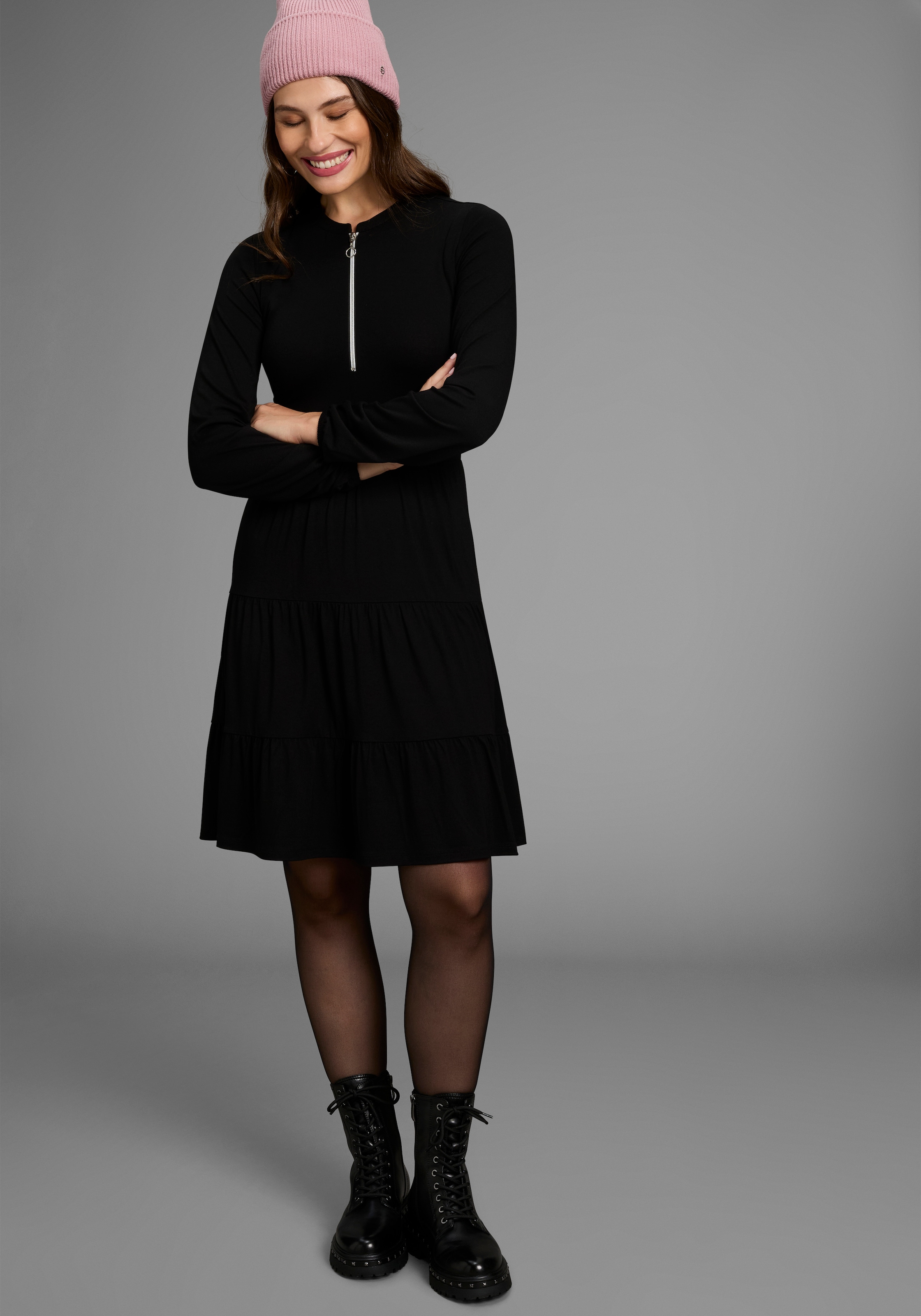 Bruno Banani Jerseykleid, mit tollem Reissverschluss-Detail - NEUE KOLLEKTION