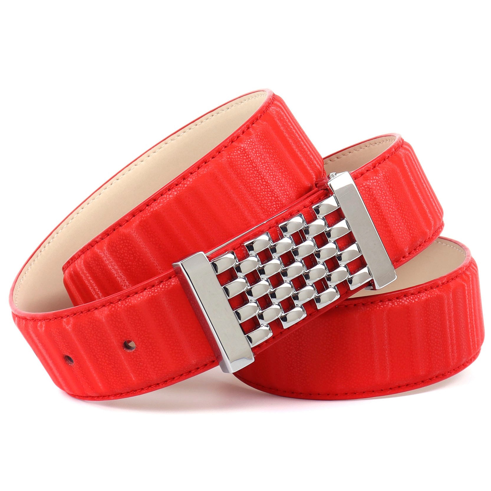 Anthoni Crown Ledergürtel in schillernder 3D-Optik mit silberfarbener Koppelschliesse