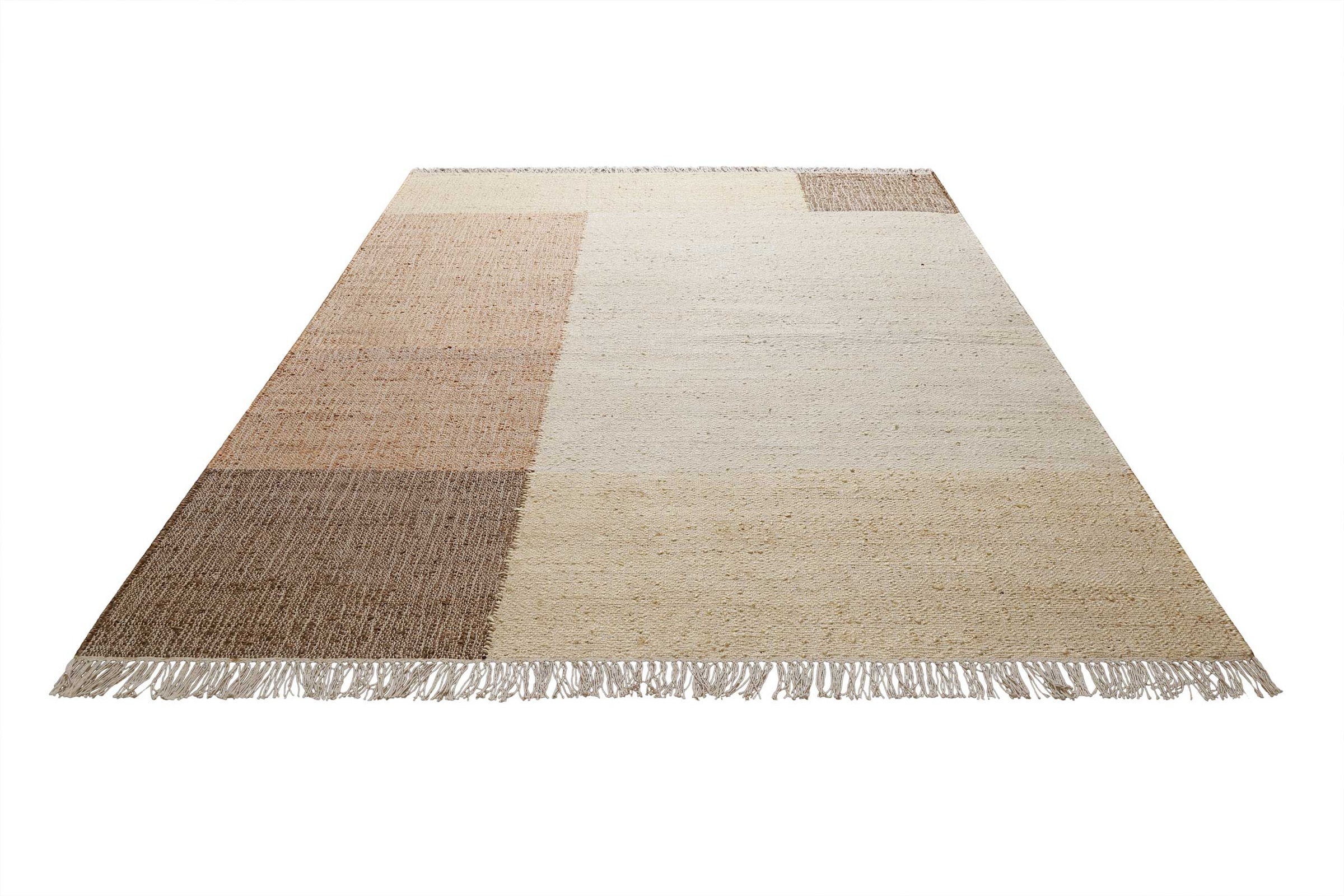 Green Looop Teppich »Valentin GL-82301«, rechteckig, 4 mm Höhe, Naturfaser Teppich aus 80% Jute 20% Baumwolle, mit Fransen, Wohnzimmer