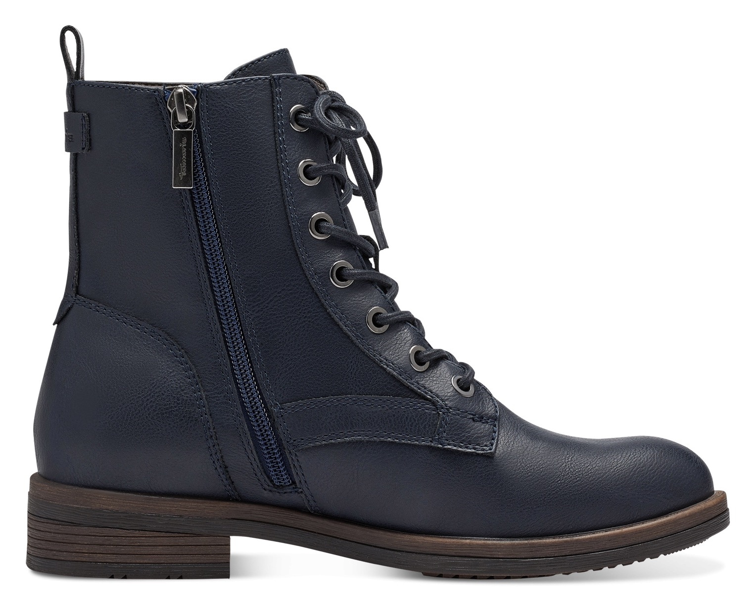 Tamaris Schnürboots, Blockabsatz, Schnürboots Stiefelette mit Zierreissverschluss