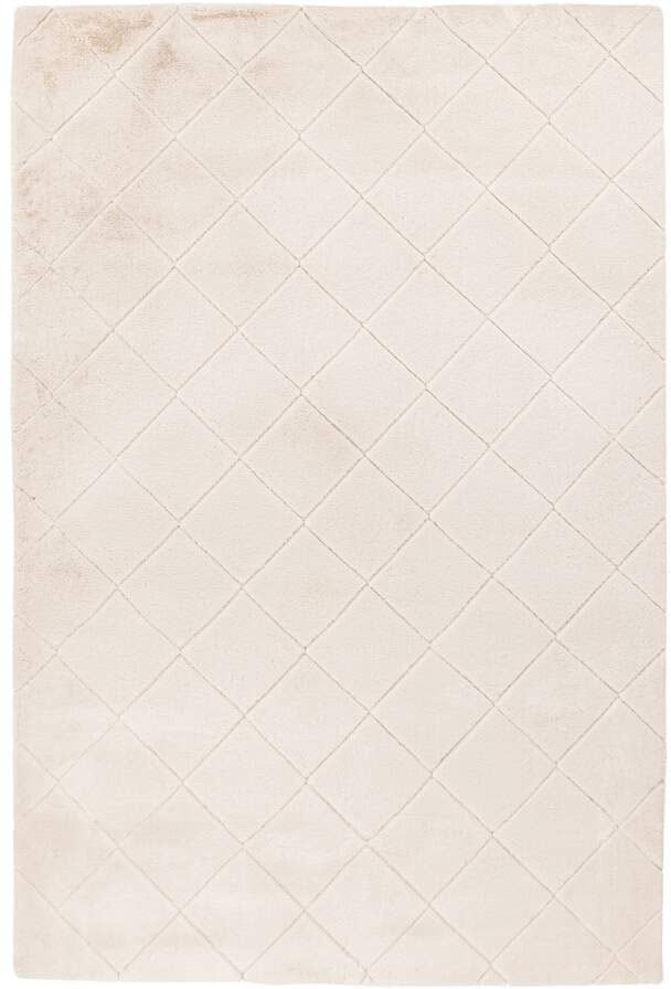 Carpet City Hochflor-Teppich »Moment«, rechteckig, 31 mm Höhe, besonders weich, Kaninchen Fell Haptik, 3D-Effekt, Rauten, Wohnzimmer
