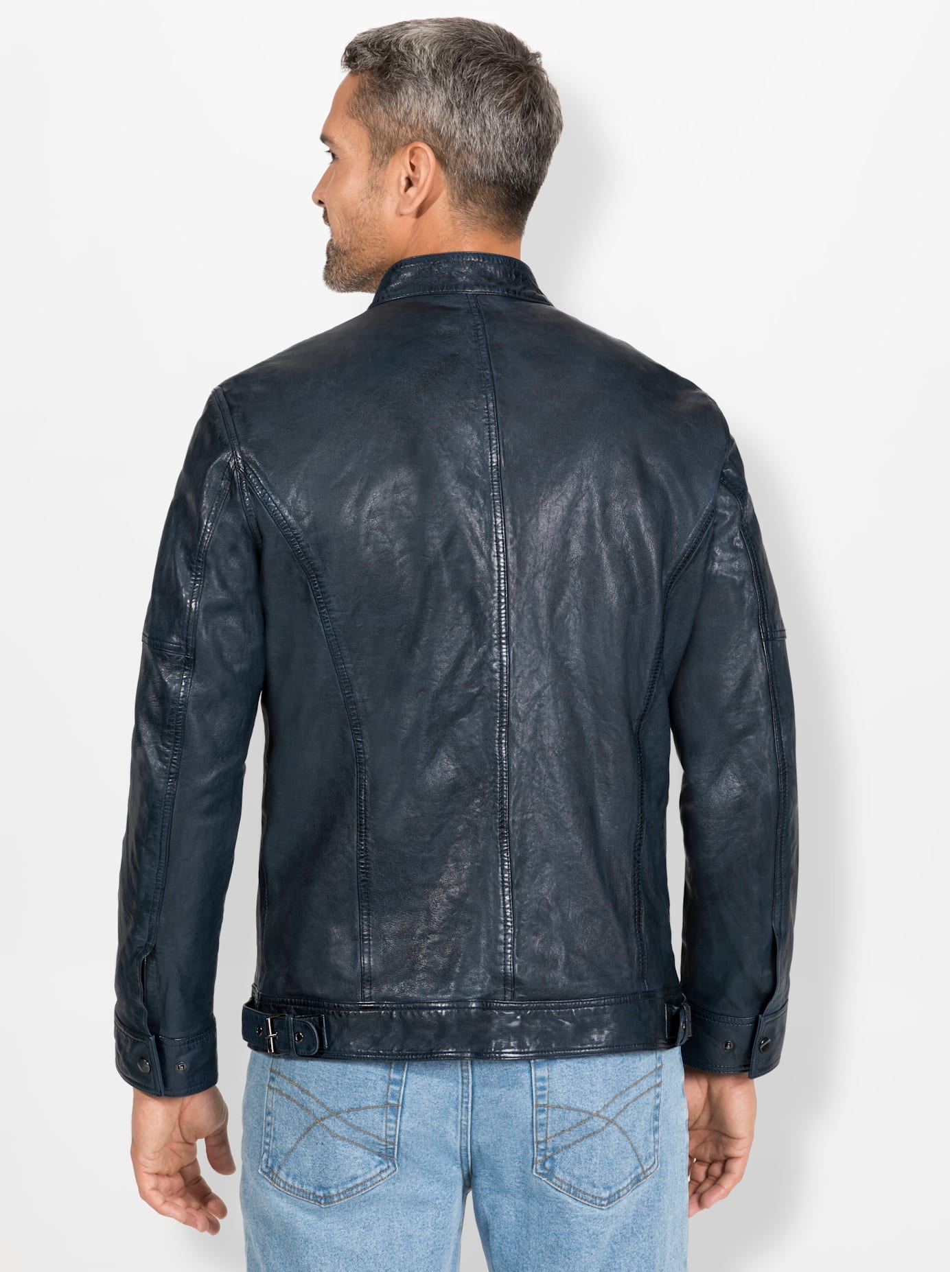 Marco Donati Lederjacke, ohne Kapuze