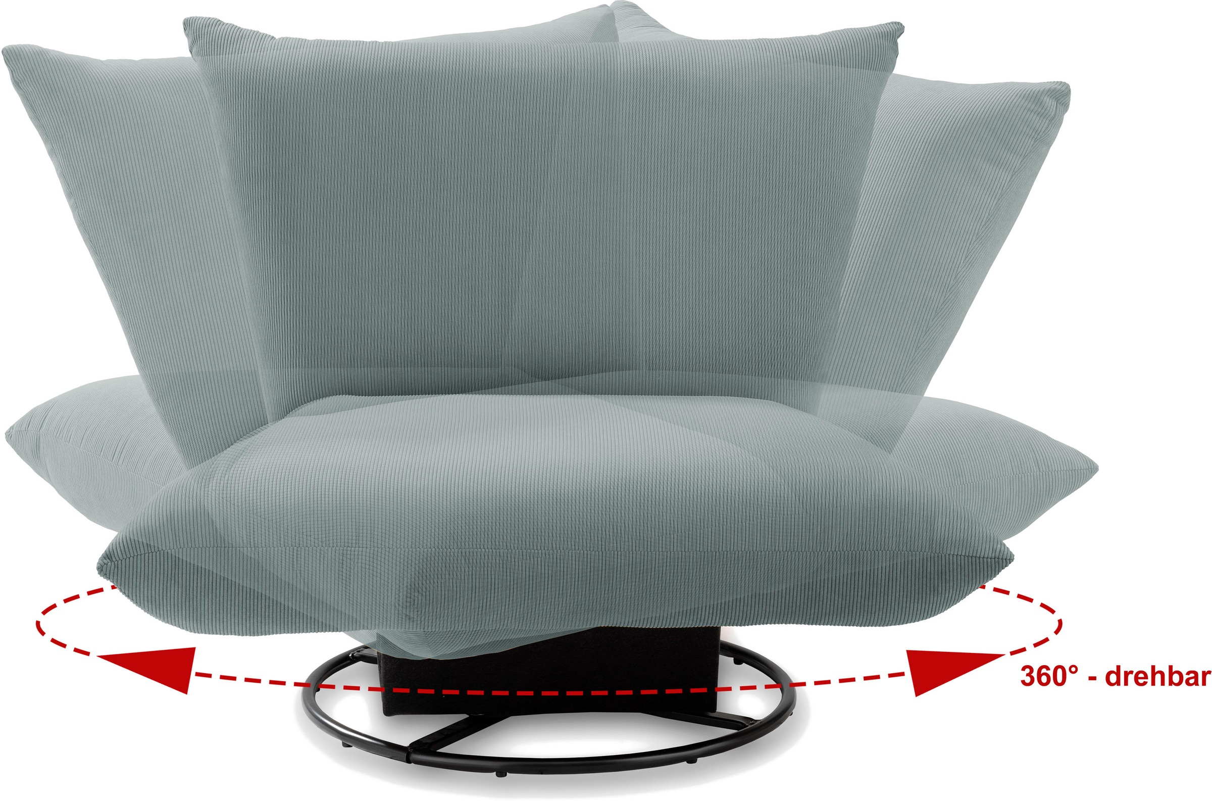 INOSIGN Drehsessel »Cremona«, 360° drehbar mit Metallfuss