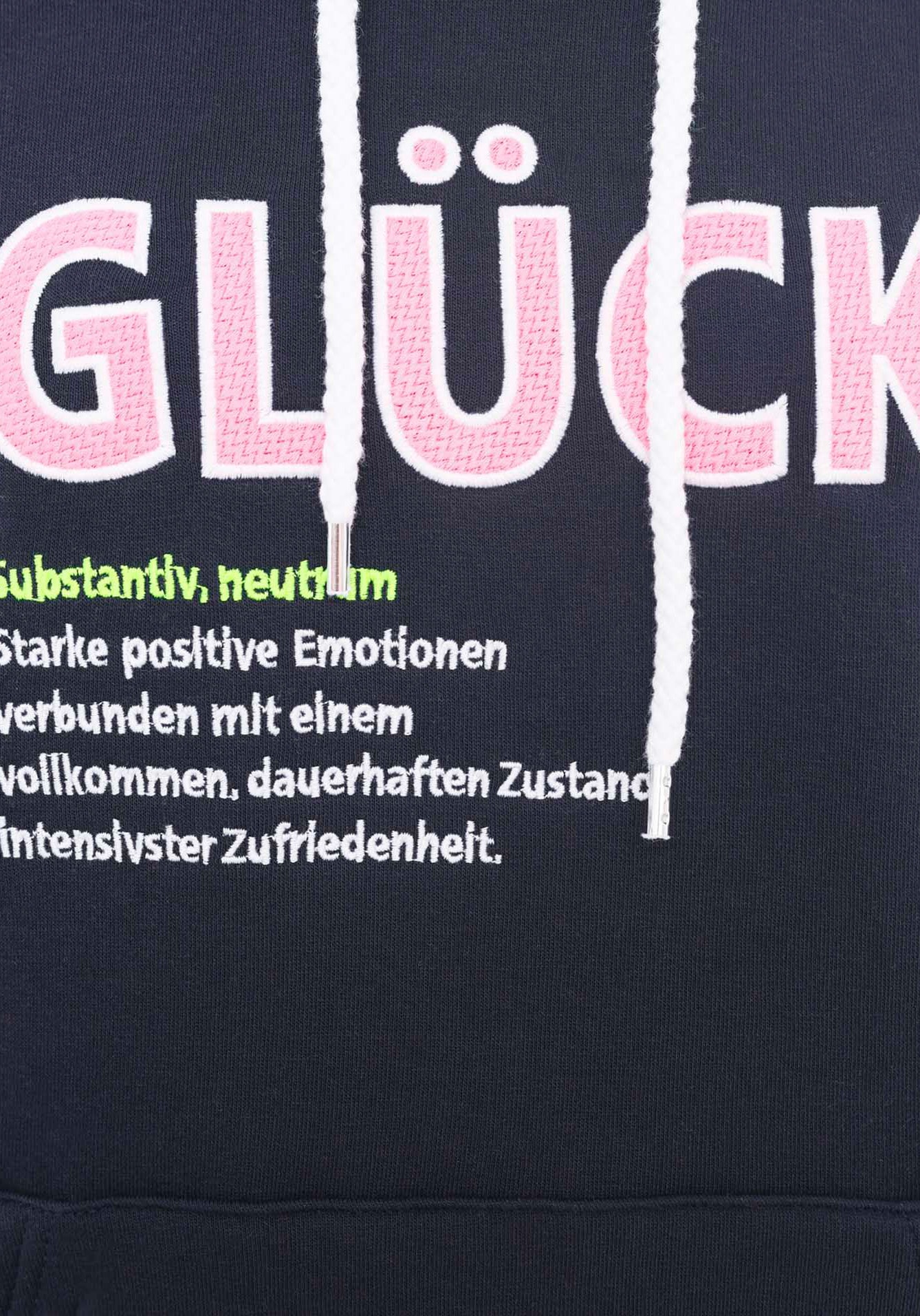 Zwillingsherz Hoodie »"Glück"«, mit Schriftzug Glück und Kängurutaschen