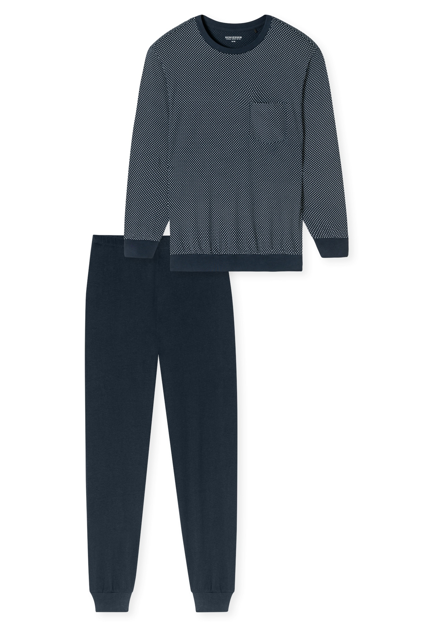 Schiesser Schlafanzug »"Comfort Essentials"«, (2 tlg.), mit gestreiftem Oberteil