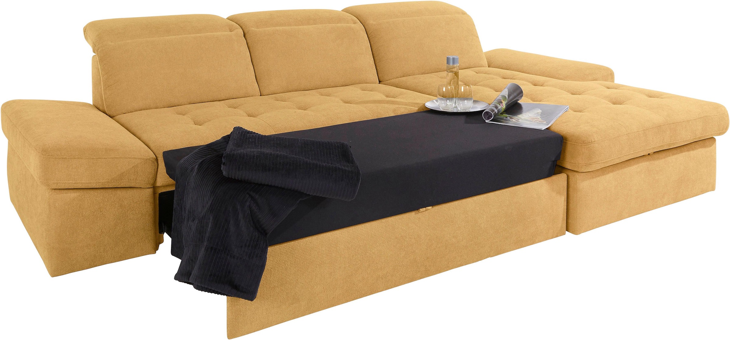 sit&more Ecksofa »Stardust L-Form«, wahlweise mit Bettfunktion und Bettkasten