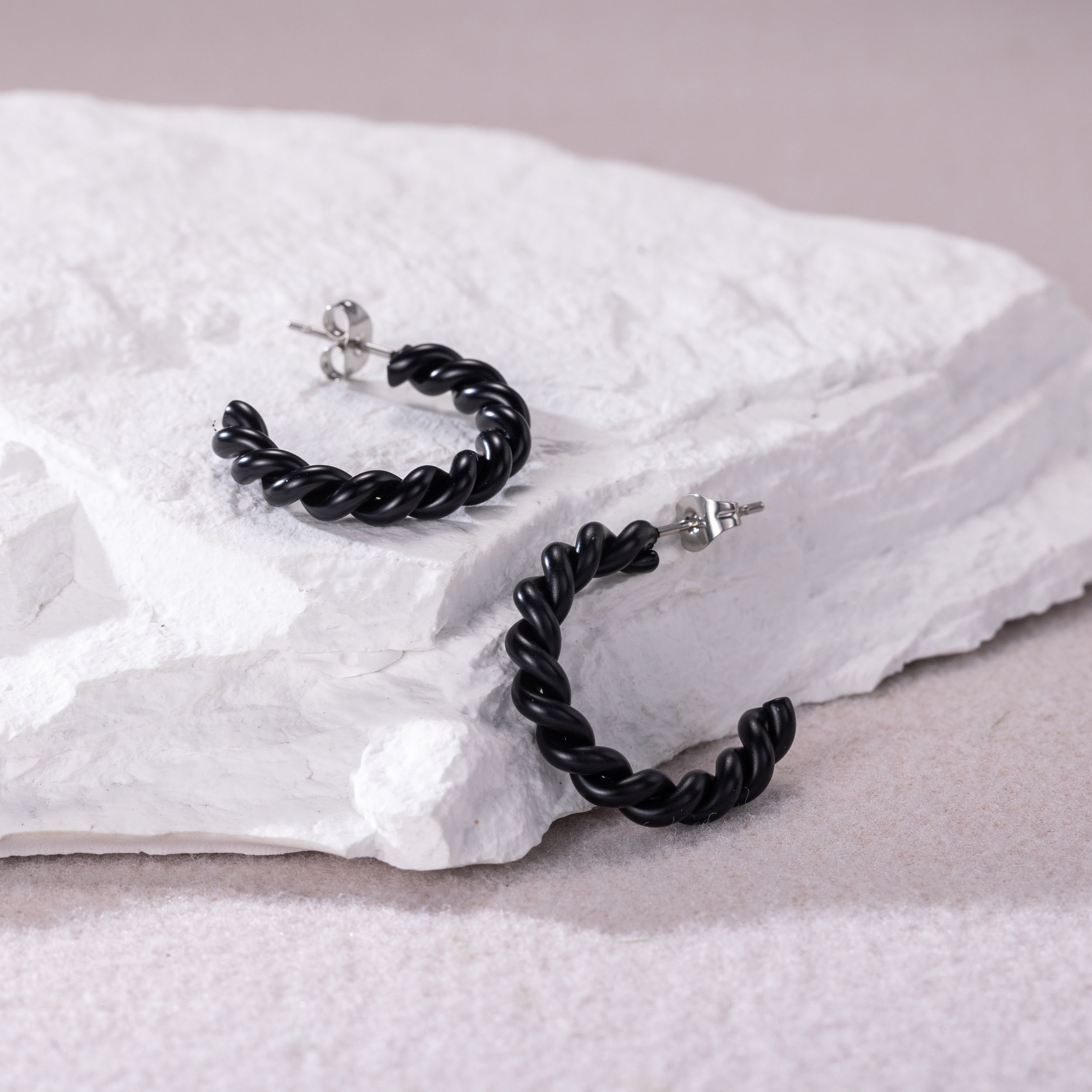 Firetti Paar Creolen "Schmuck Geschenk Edelstahl Ohrschmuck Ohrringe Twist Color"