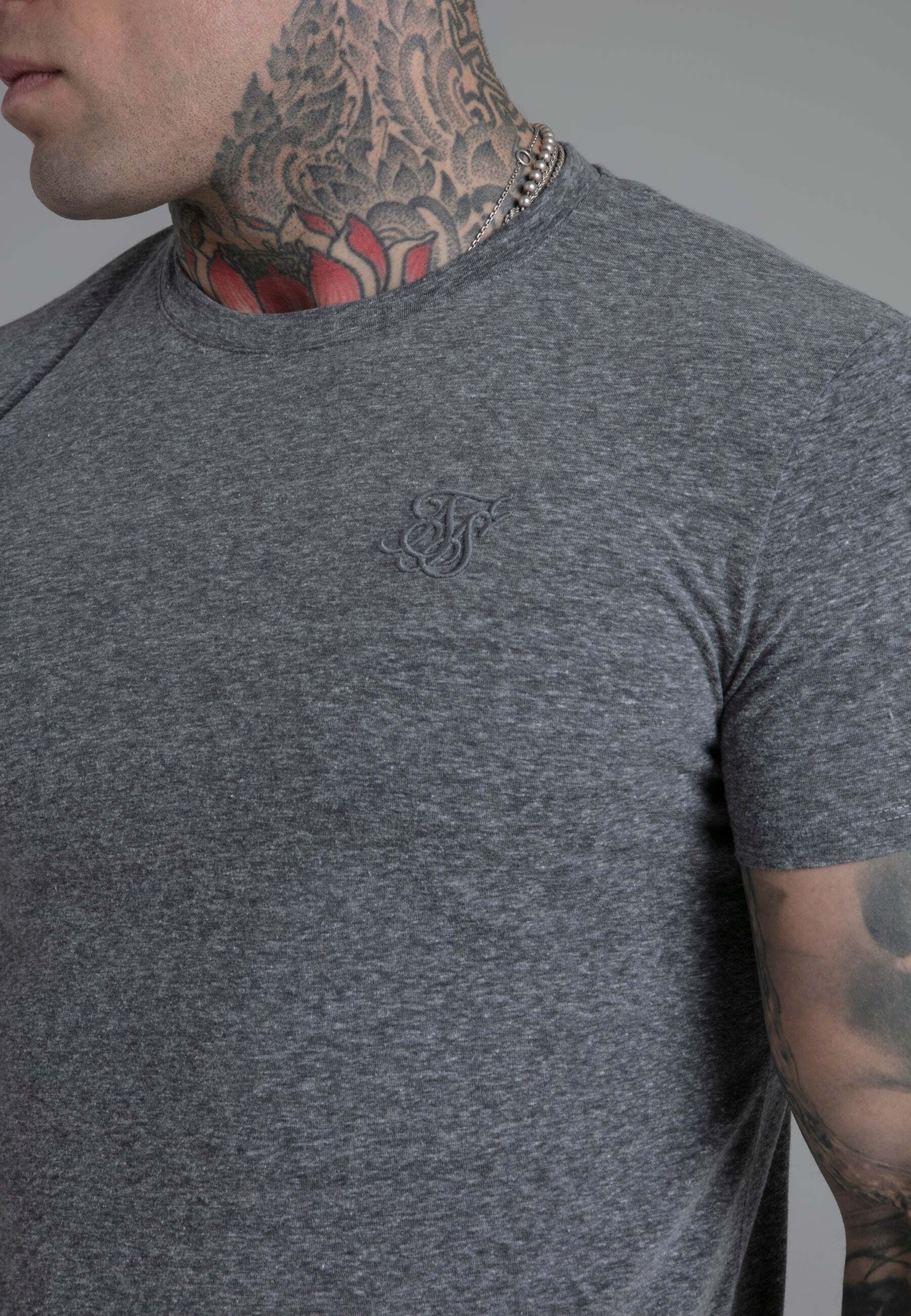 Siksilk T-Shirt »Siksilk T-Shirt Marl T-Shirt in Dark Grey«