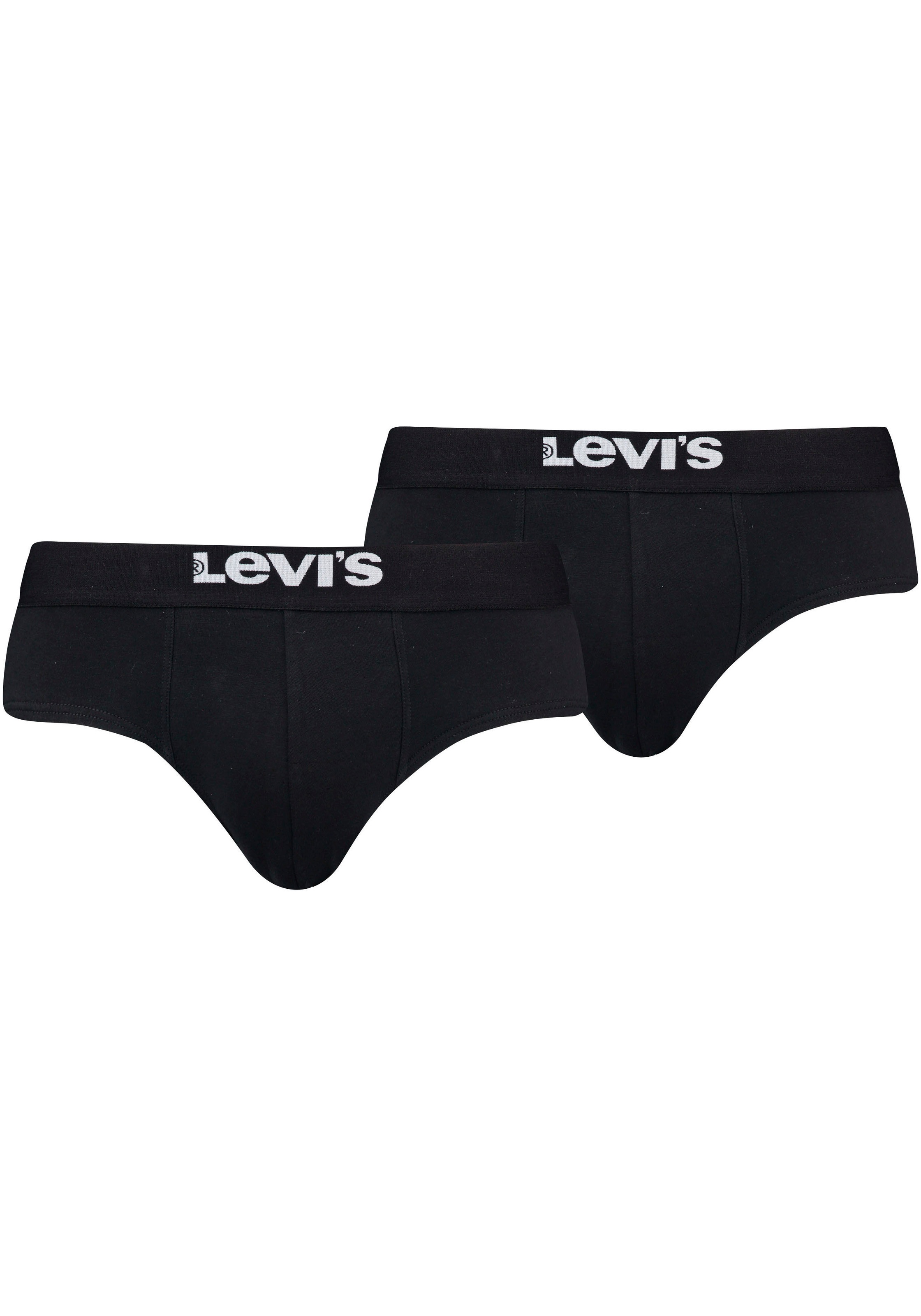 Levi's® Slip »LEVIS MEN SOLID BASIC BRIEF ORG CO 2P« 2er Pack, mit kontrastreichem Logobund, ohne Eingriff
