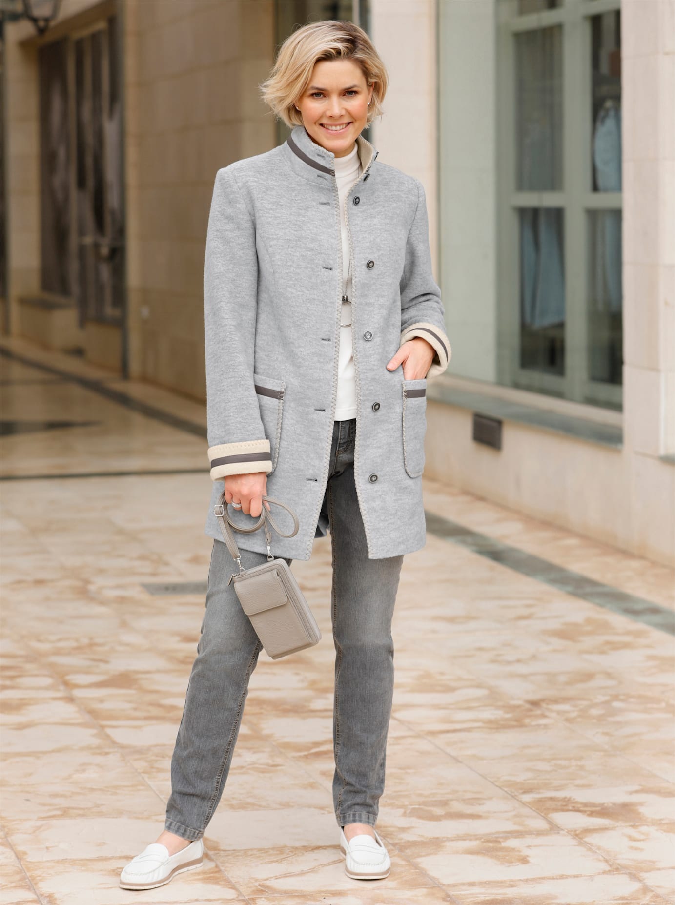 Casual Looks Langjacke ohne Kapuze