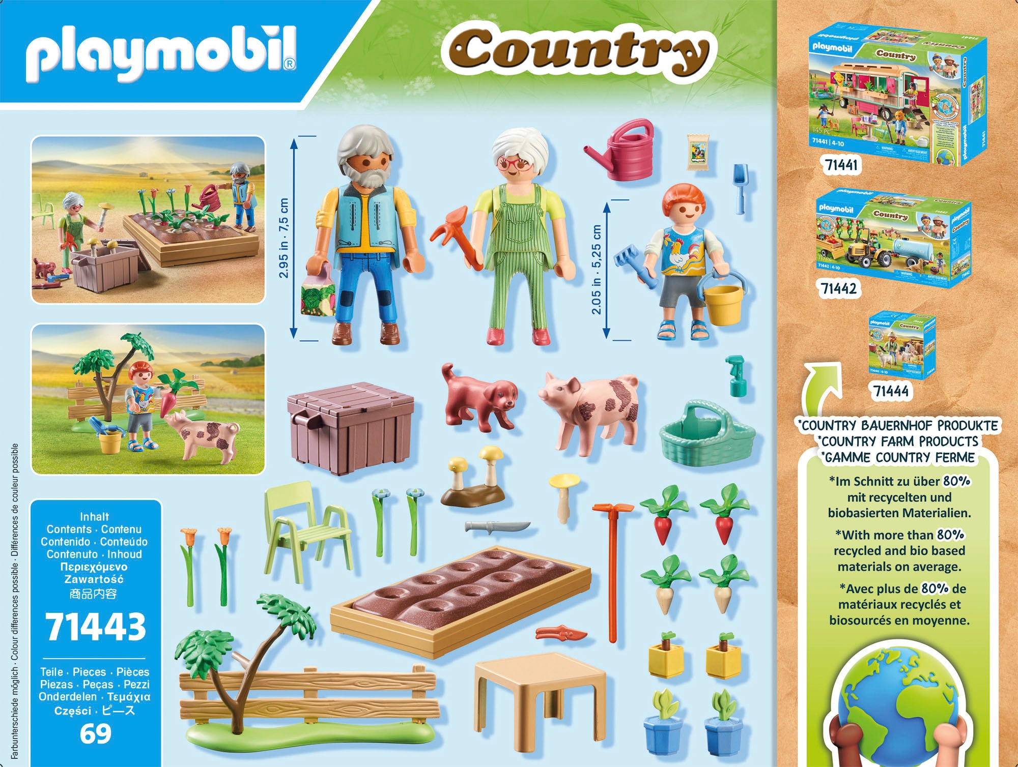 Playmobil® Konstruktions-Spielset »Idyllischer Gemüsegarten bei den Grosseltern (71443), Country«, (69 St.), teilweise aus recyceltem Material; Made in Europe