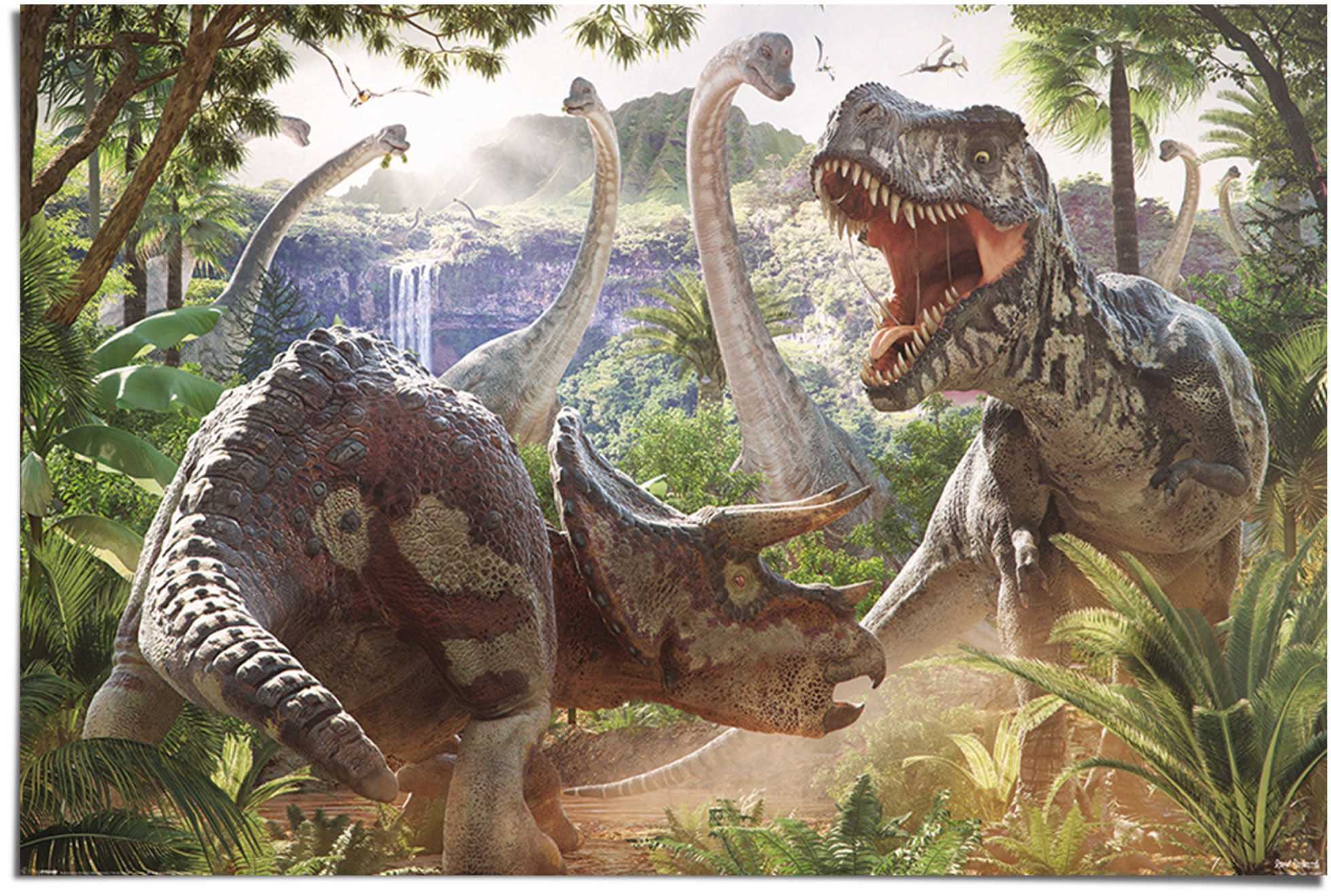 ❤ Reinders! Poster »Poster Kampf der Dinosaurier«, Dinosaurier, (1 St.)  entdecken im Jelmoli-Online Shop