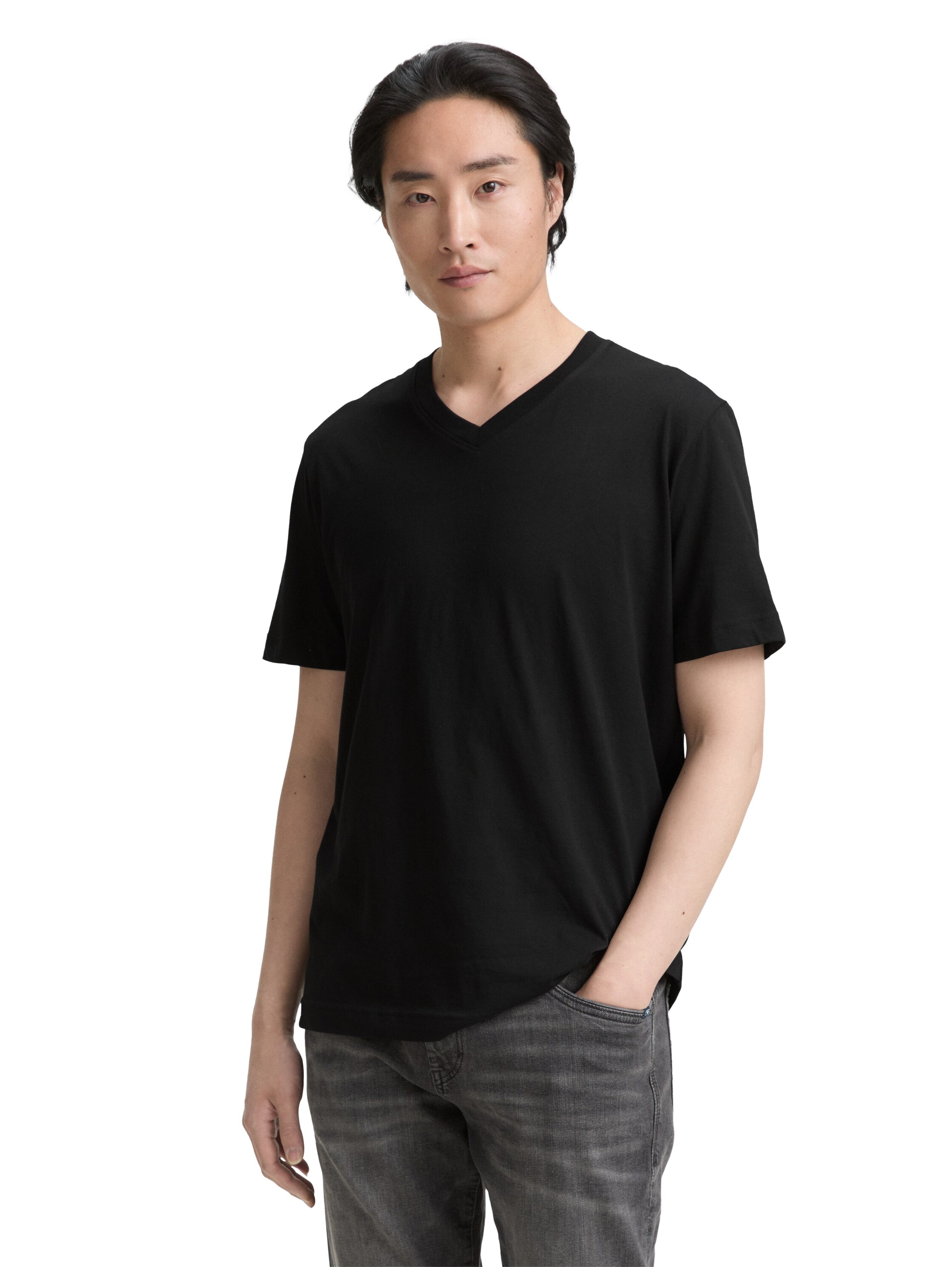 TOM TAILOR T-Shirt, (Packung, 2 tlg.), mit V-Ausschnitt, Doppelpack