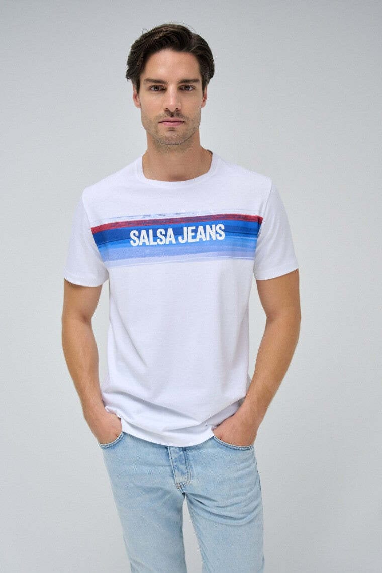 Salsa T-Shirt »Salsa Jeans T-Shirt T-Shirt Chest Print Branding«