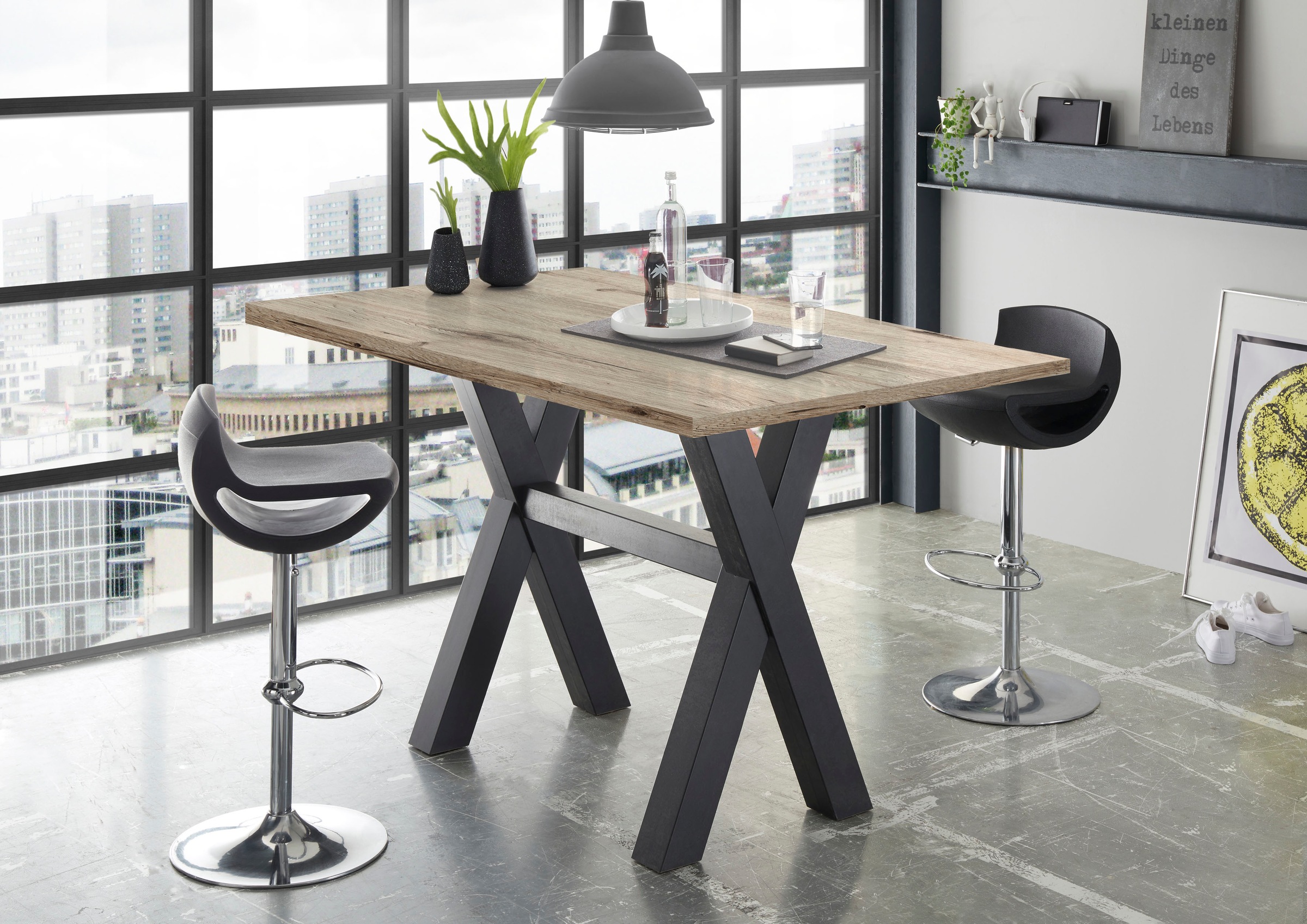 Mäusbacher Bartisch Gestell in X-Form (Breite 120, 140 oder 160 cm)