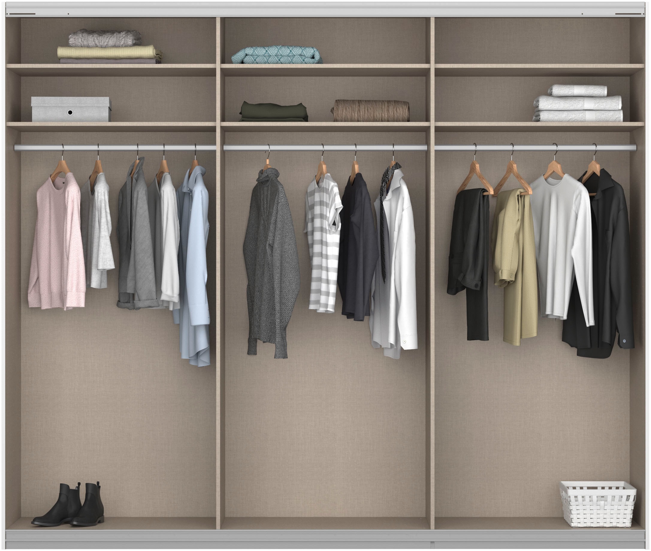 rauch Schwebetürenschrank »Kleiderschrank Schrank Garderobe KULMBACH«, in 2 Höhen erhältlich, mit Metallgriffleisten MADE IN GERMANY
