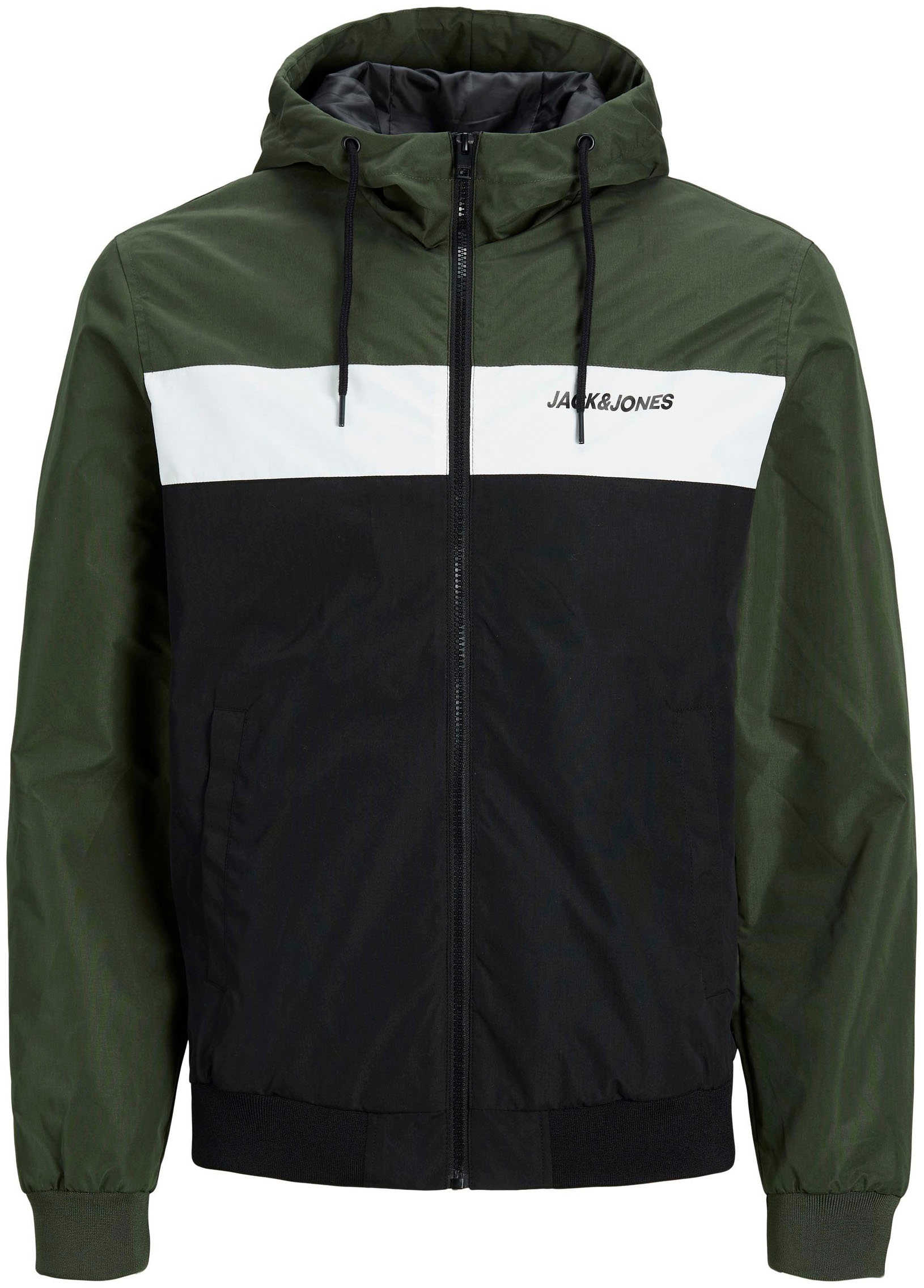 Jack & Jones Windbreaker »RUSH BLOCKING HOOD BOMBER«, mit Kapuze