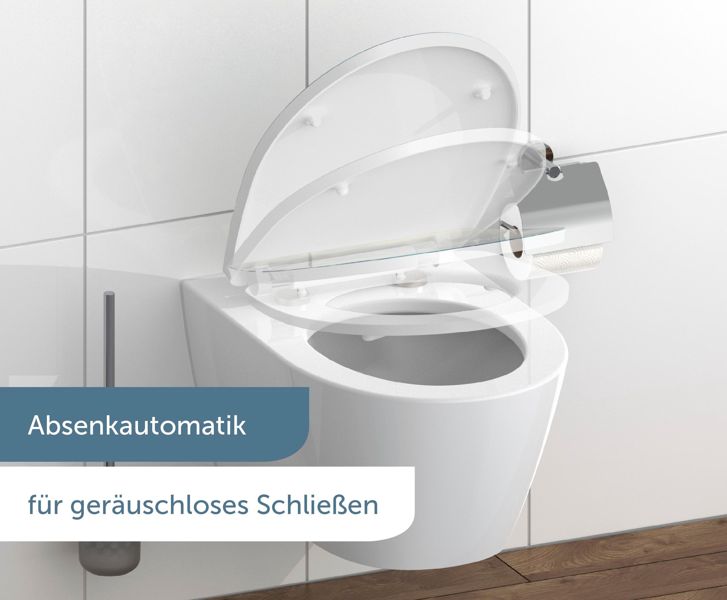 Schütte WC-Sitz »Magic Light«, Duroplast, mit Absenkautomatik und Schnellverschluss, High Gloss