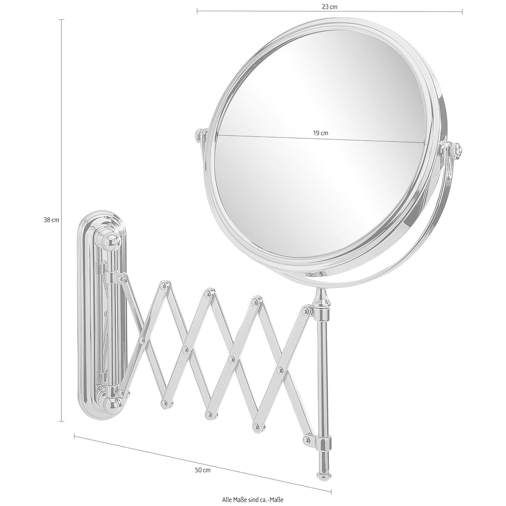 WENKO Wandspiegel »Deluxe Teleskop«, 5-fach Vergrösserung