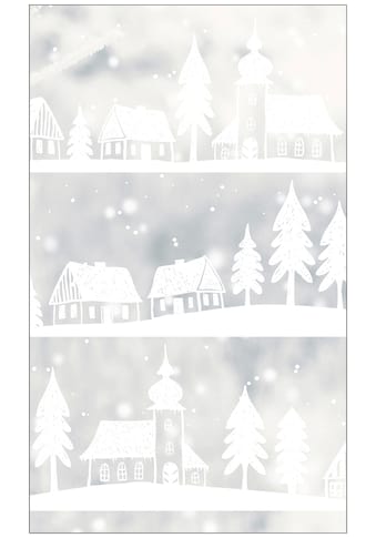 Fensterfolie »Look Winter Village white«, halbtransparent, glattstatisch haftend