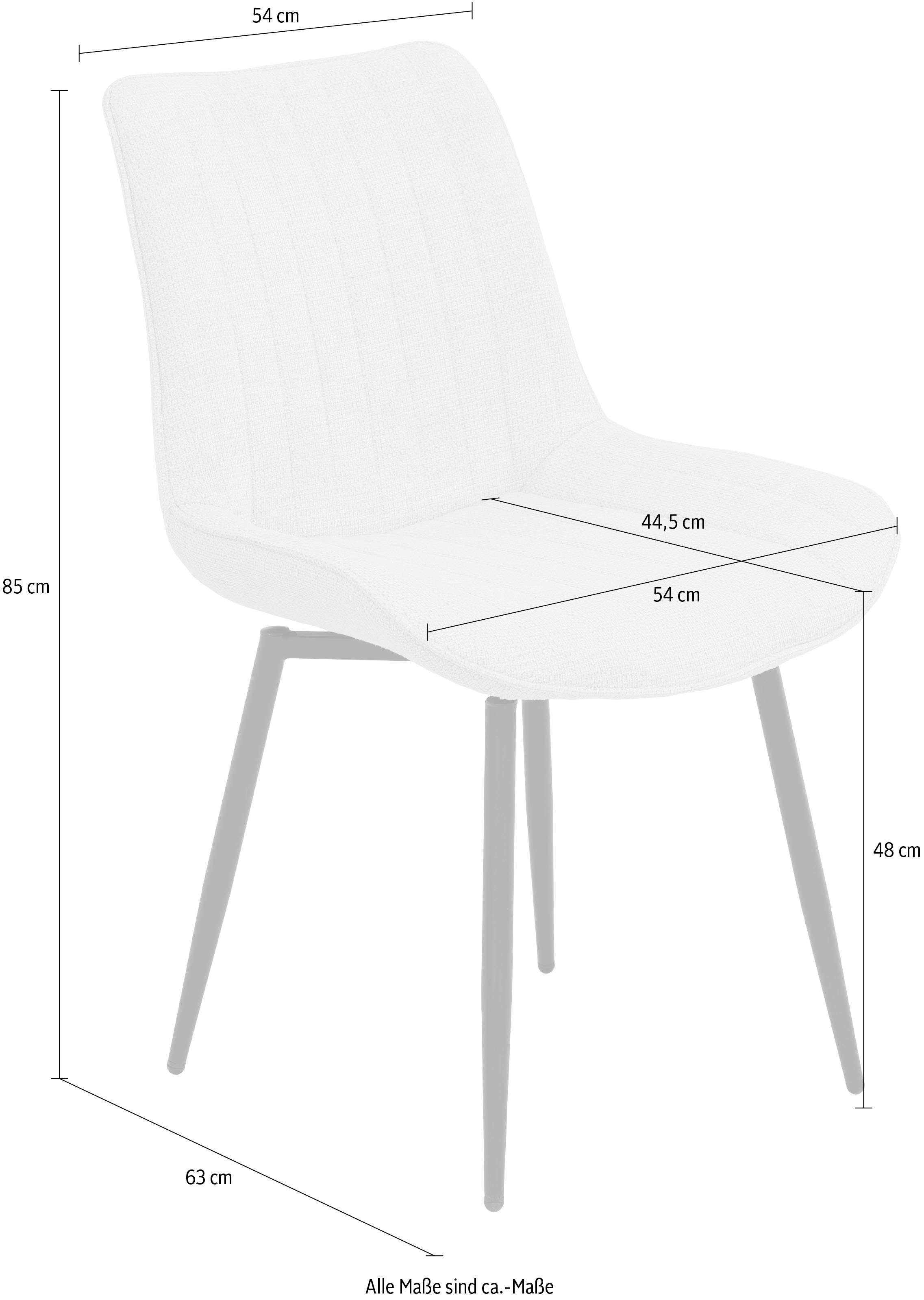 HELA 4-Fussstuhl »NEWPORT«, (Set), 2 St., Microfaser-Webstoff, 4-Fuss,XL-Sitzbreite,360°drehbar,Rundrohrgestell konisch