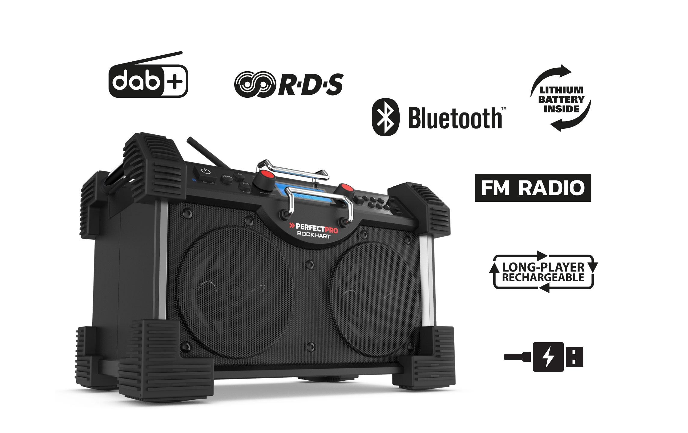 PerfectPro Digitalradio (DAB+) »ROCKHART«, Display, Equalizer, Senderspeicher