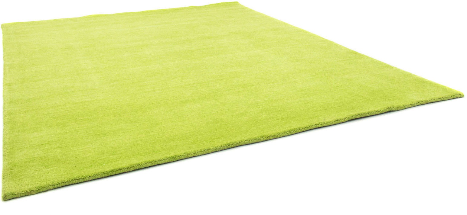 morgenland Wollteppich »Uni - Gabbeh Teppich - Softy«, rechteckig, 1,6 mm Höhe, Gabbeh Optik, Uni Farben, reine Wolle, sehr weicher Flor, Wohnzimmer