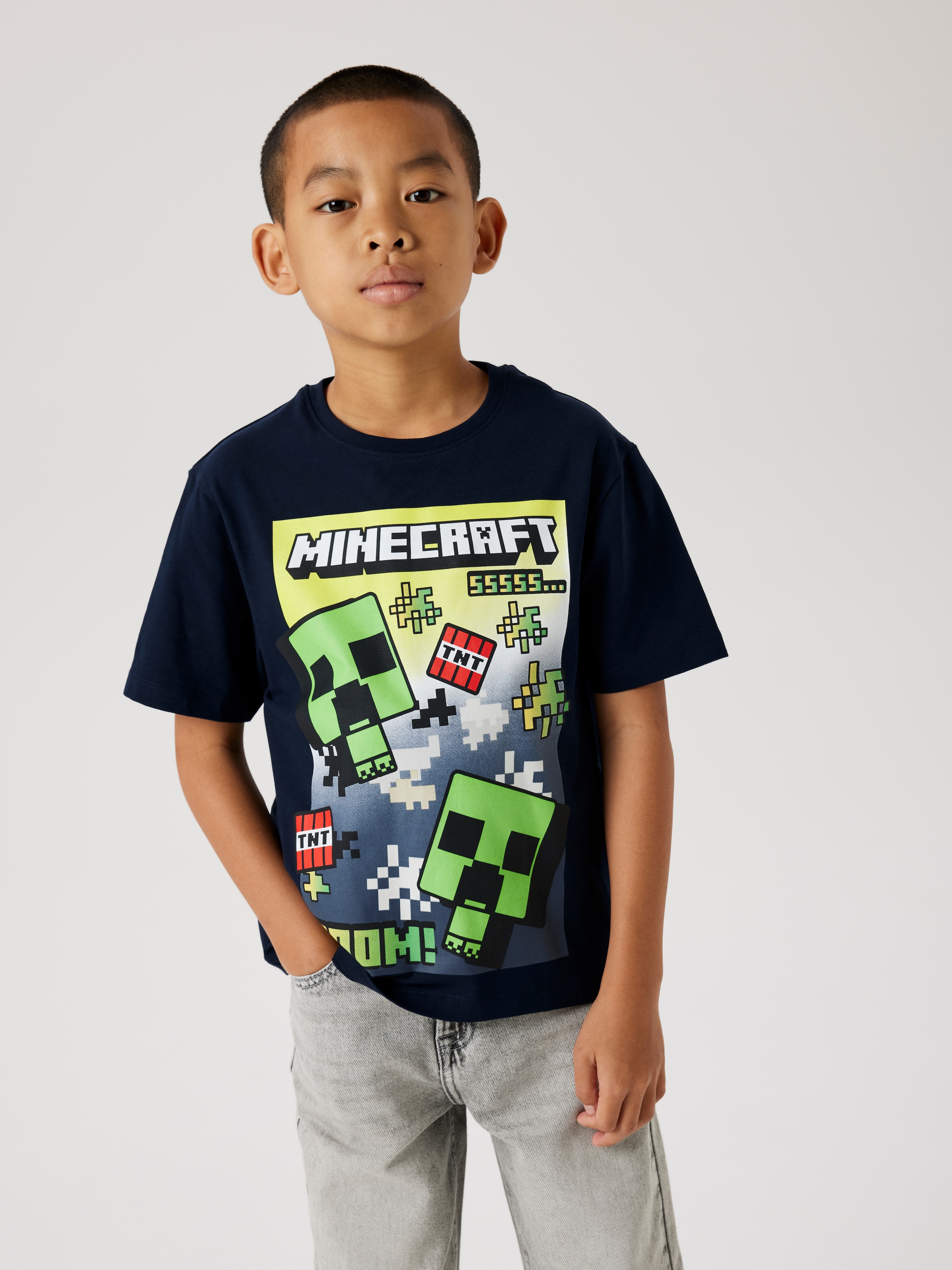Name It T-Shirt »NKMMUS für Jungen mit Minecraft-Print und elastischem Bund« regular fit, Jersey, Rundhals, Print