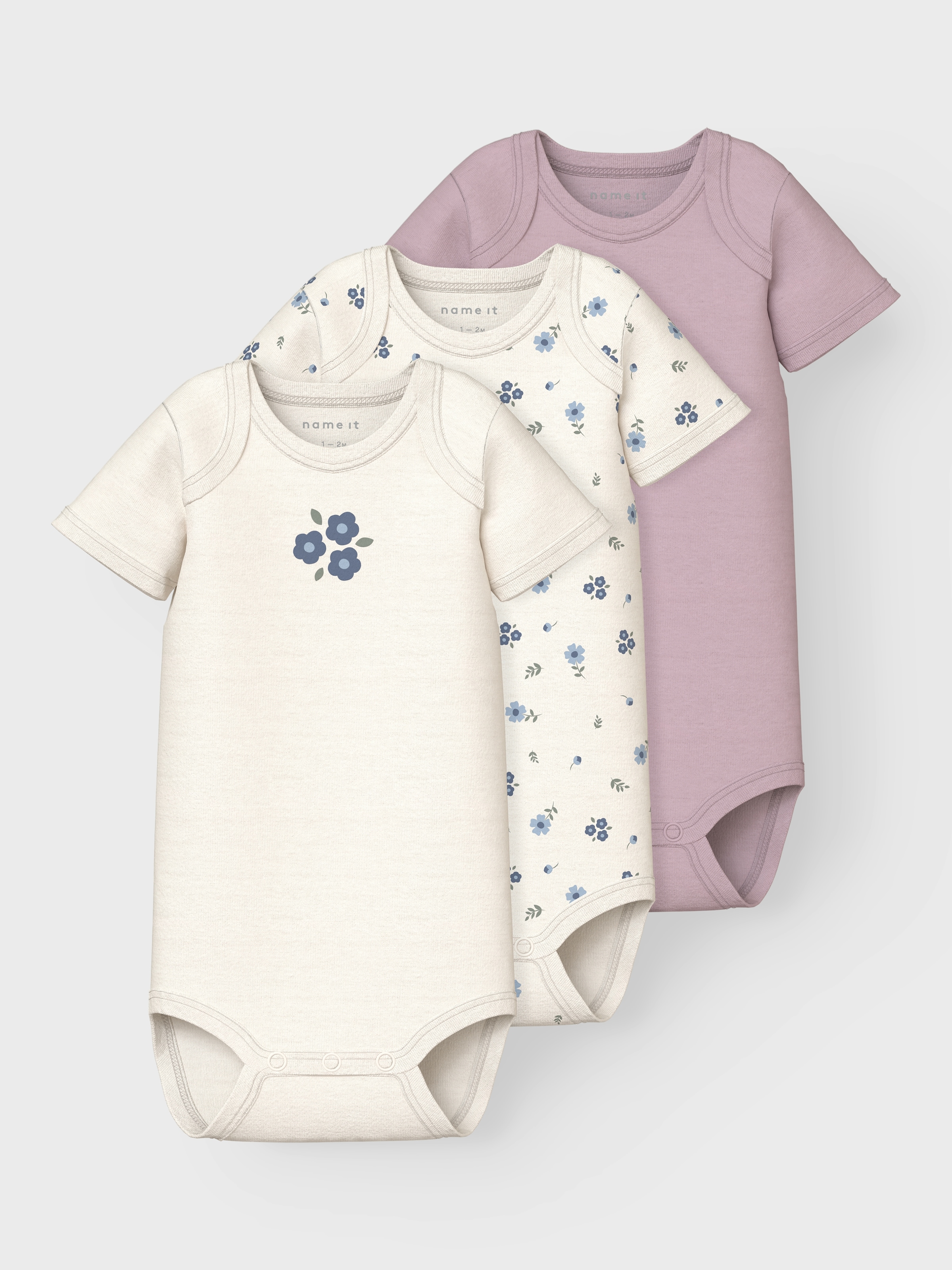Name It Body »NBFBODY 3P SS JET STREAM FLOWER NOOS« Packung, 3 Stk.