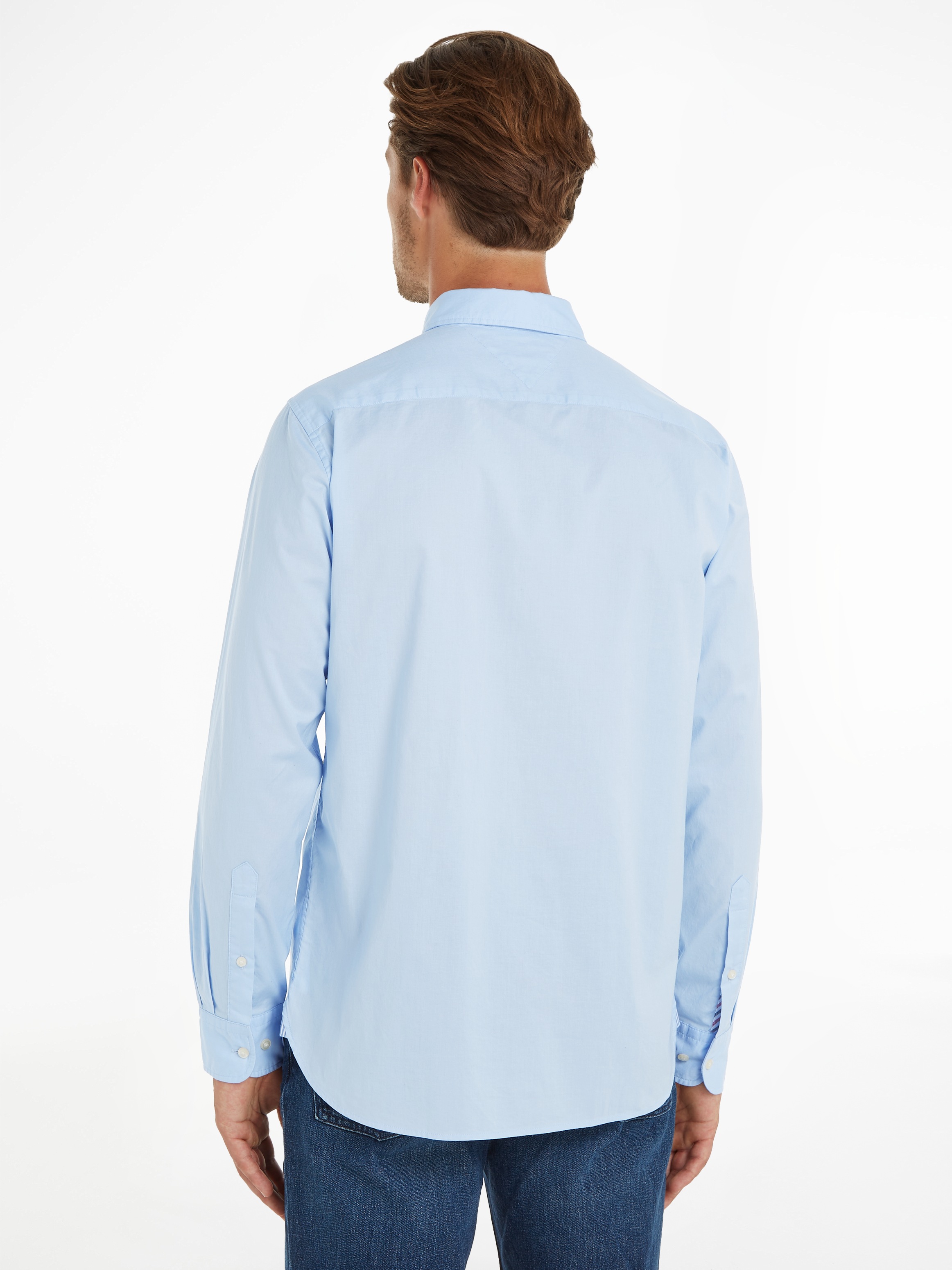 Tommy Hilfiger Langarmhemd »FLEX POPLIN RF SHIRT«, mit Tommy Hilfiger Labelschild innen an der Knopfleiste