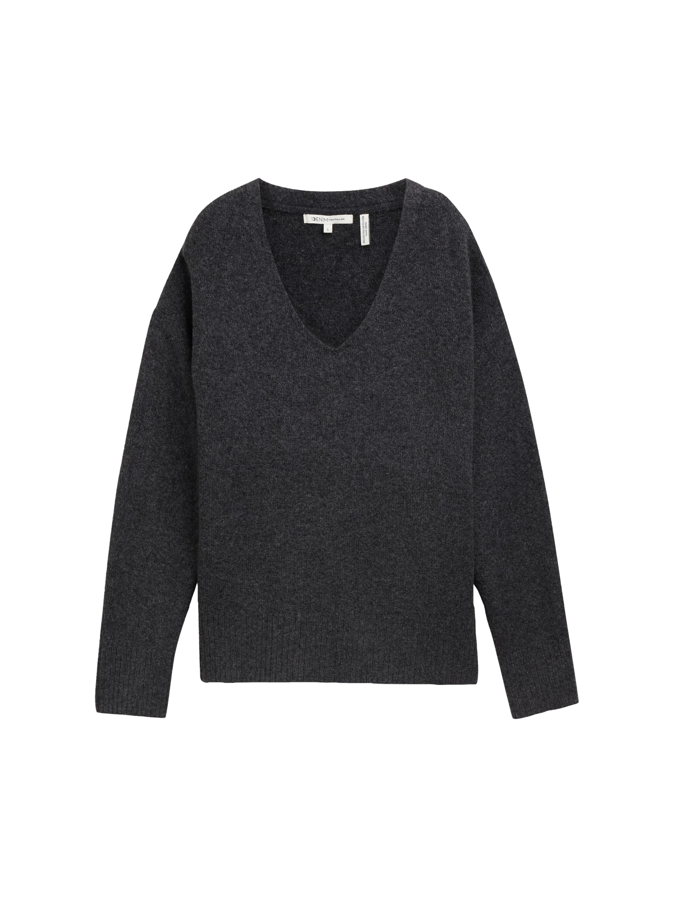 TOM TAILOR Denim Strickpullover, mit V-Ausschnitt