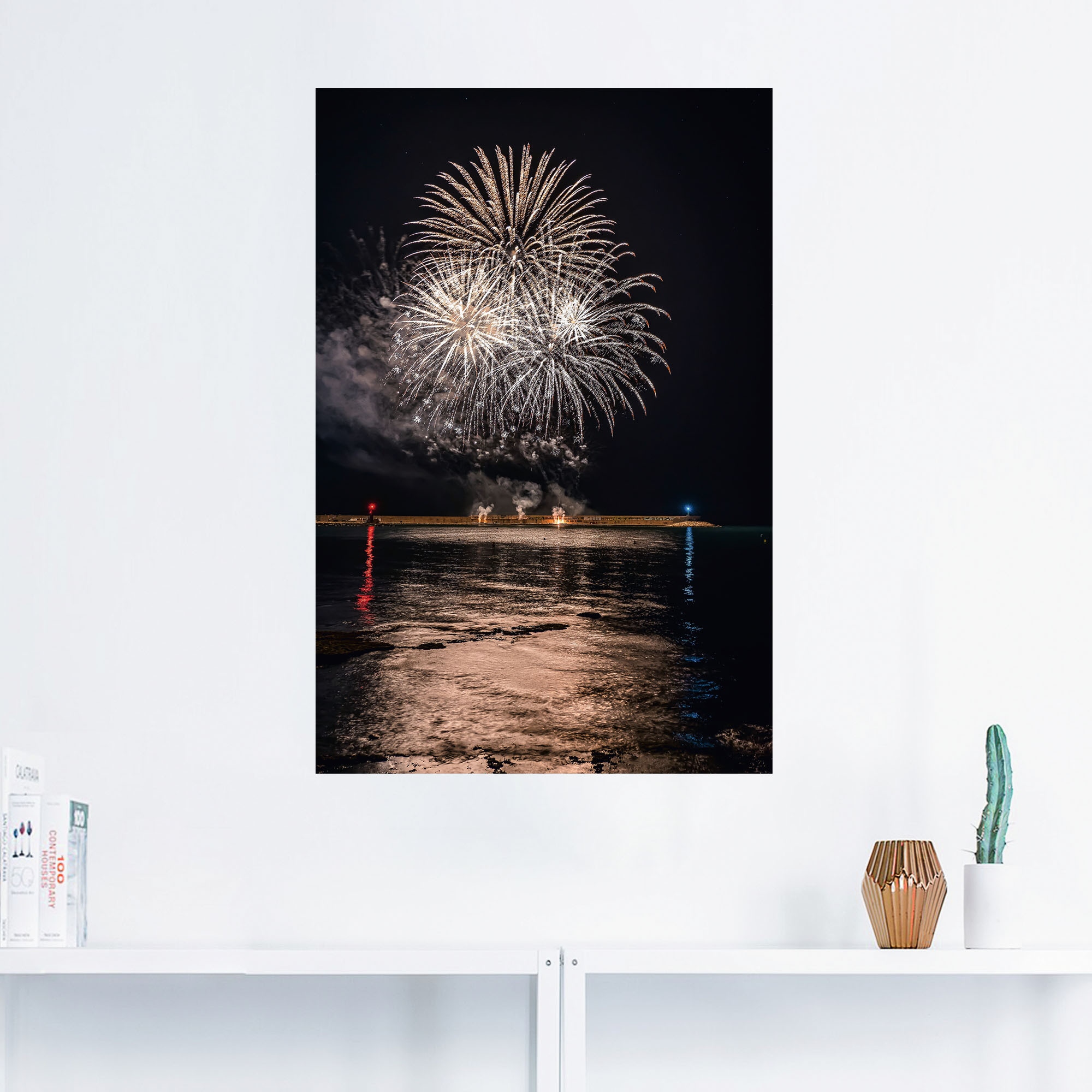 Artland Wandbild »Feuerwerk am Meer«, Alubild, shoppen Poster Wandaufkleber Silvester in St.), Leinwandbild, (1 oder online Jelmoli-Versand Neujahr, | versch. & als Grössen