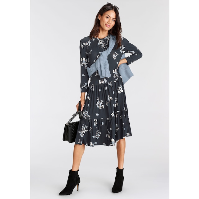 Laura Scott Jerseykleid, mit Rüschenkante und Blumenmuster online shoppen |  Jelmoli-Versand