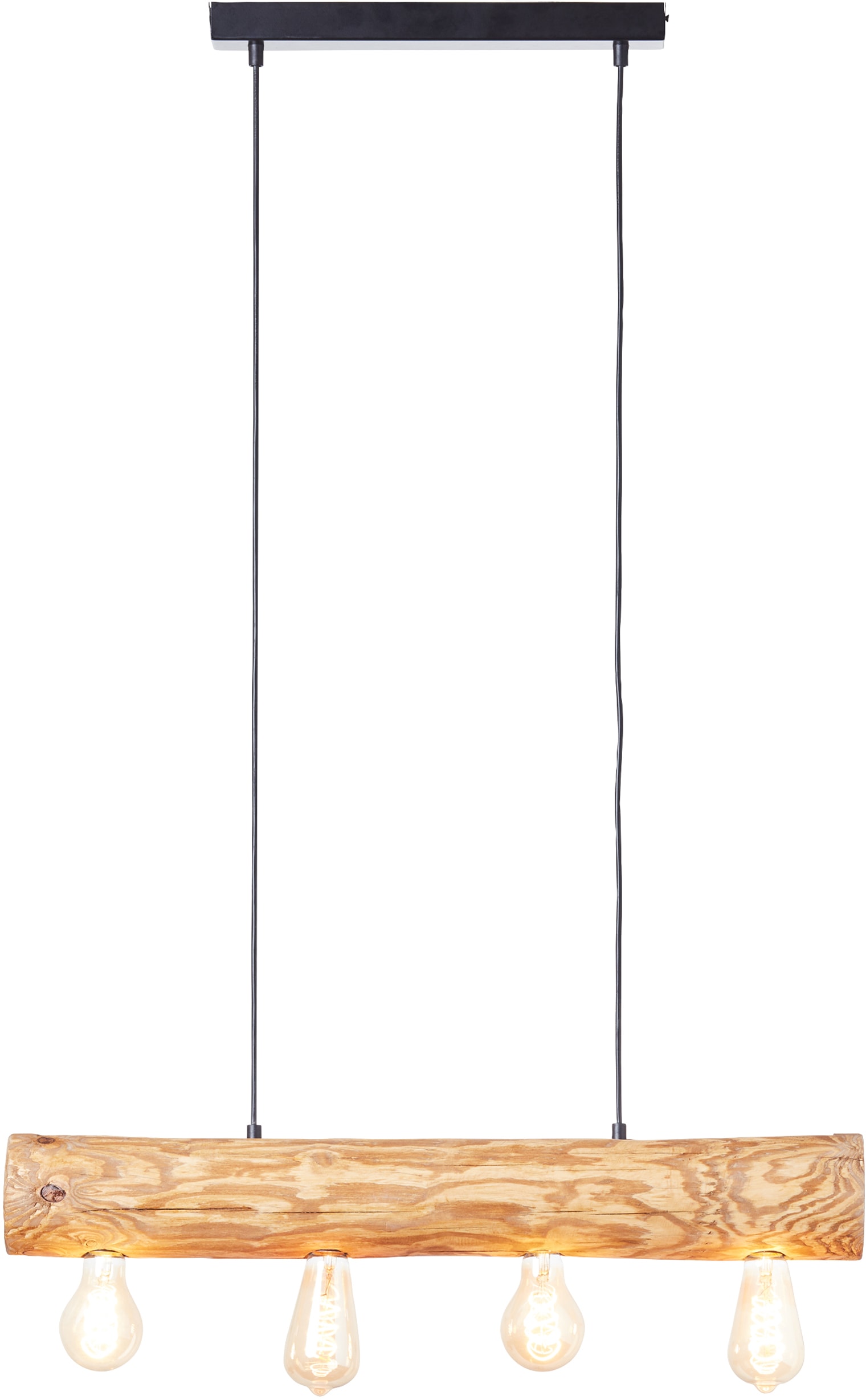 Brilliant Pendelleuchte »Trabo«, 4 flammig, Leuchtmittel E27 ohne Leuchtmittel, 105cm Höhe, 70cm Breite, 4 x E27, kürzbar, Holz/Metall, kiefer gebeizt