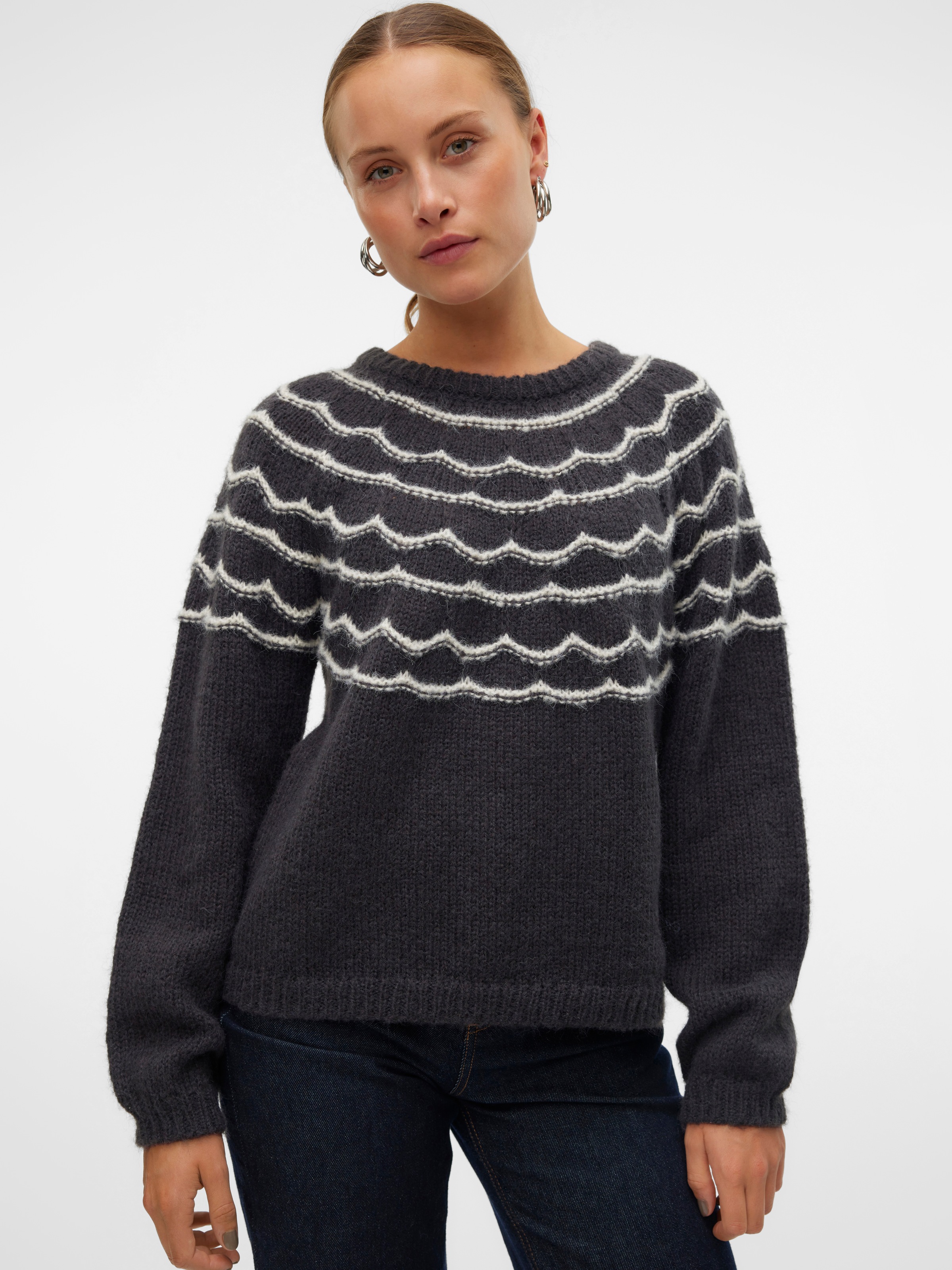 Vero Moda Rundhalspullover »VMCHARMAINE LS O-NECK PULLOVER GA BOO«