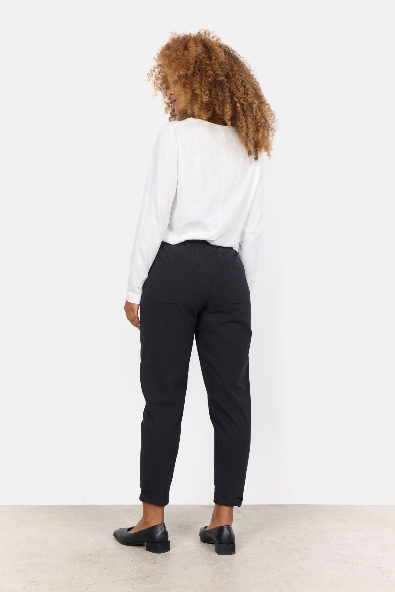 soyaconcept Schlupfhose »SC-CISSIE 10-C«, leichte Sommerhose aus Baumwolle in Leinenoptik