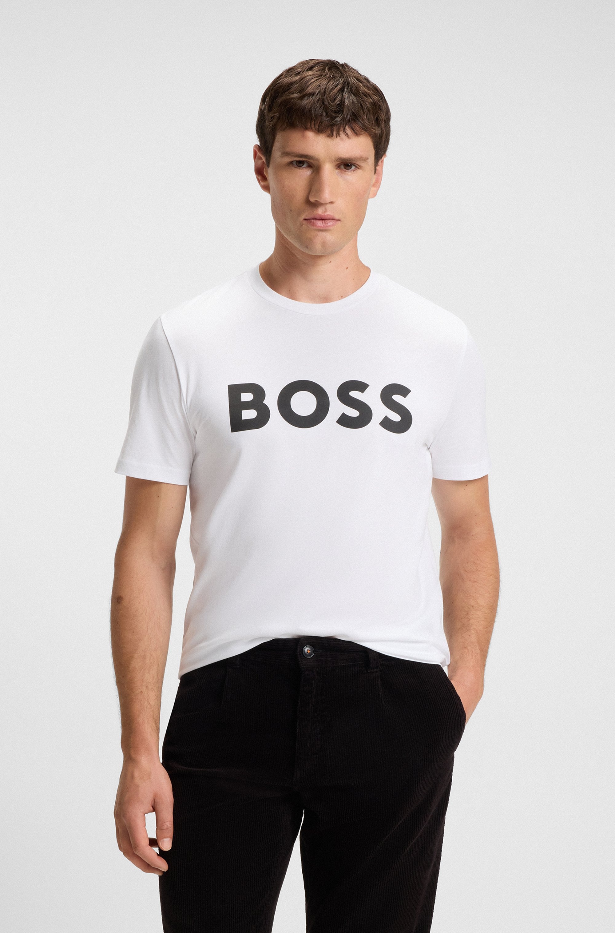 BOSS ORANGE T-Shirt »Thinking«, mit grossem BOSS Druck auf der Brust