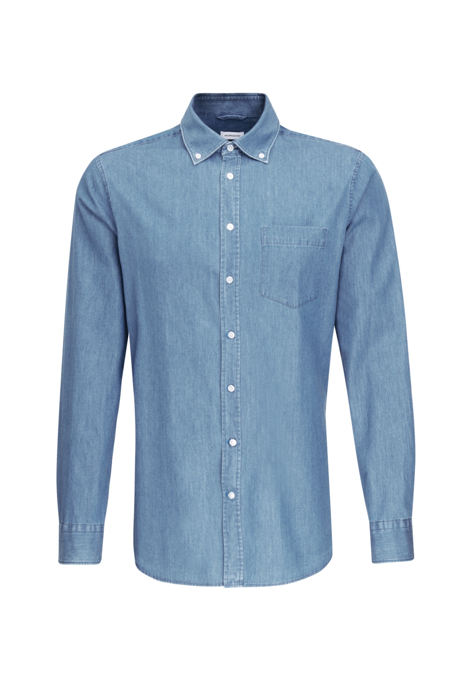 seidensticker Jeanshemd »Slim« Slim Langarm Button-Down-Kragen Uni