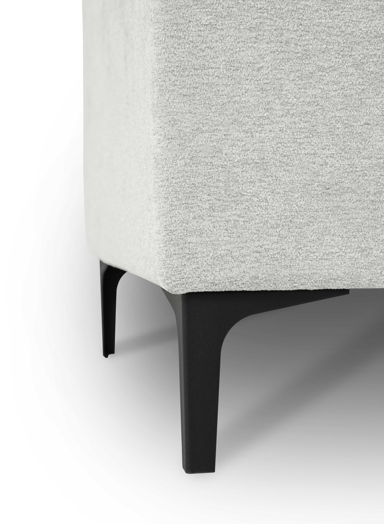 Places of Style 3-Sitzer »3er Sofa Oland, Struktur, Flachgewebe, Luxus-Microfaser, Boucle«, 224 cm, Wellenunterfederung, Skandi-Design, Metallfüsse