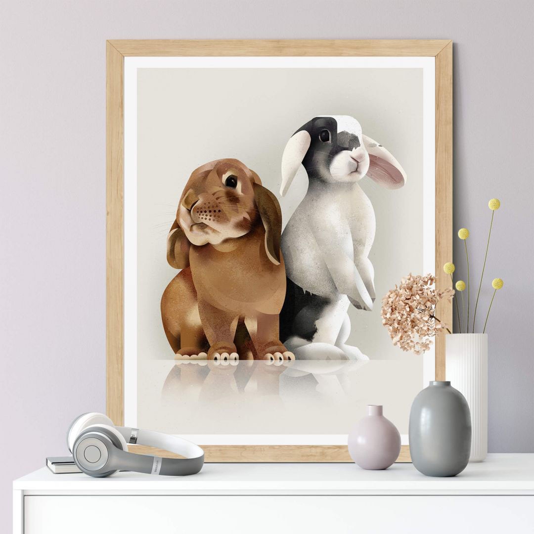Wall-Art Poster »Bunny Love«, St.), bestellen Wandposter Poster, Jelmoli-Versand | Schriftzug, (1 Wandbild, Bild, online