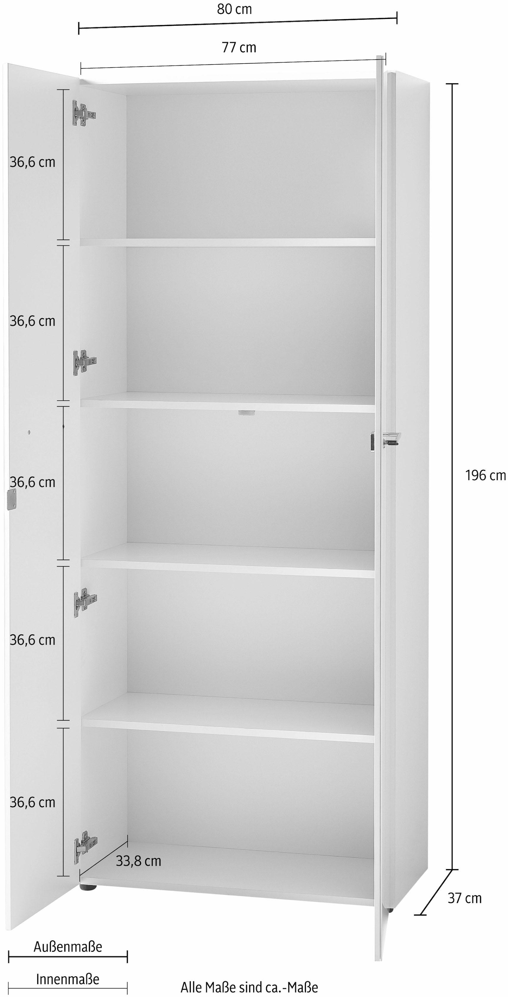GERMANIA Aktenschrank »GW-Monteria«, (in 2 Höhen), Türen mit Glas-Auflage, abschliessbar, Breite 80 cm, Made in Germany