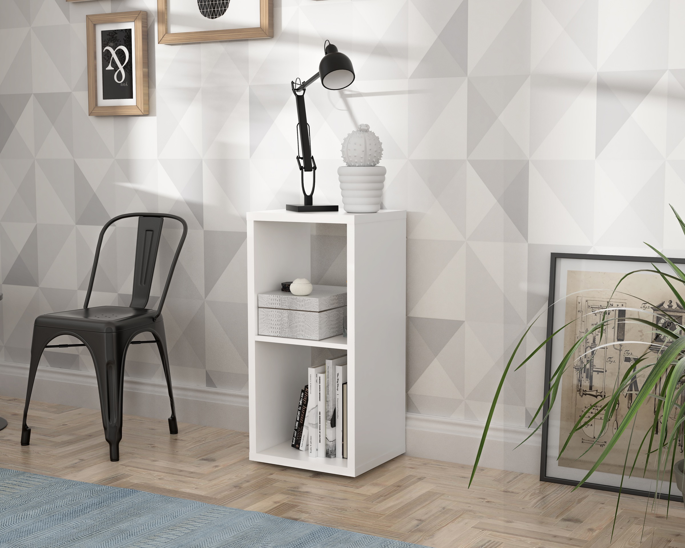 Mauro 1 Shelf Storage Unit in Matt White, none
