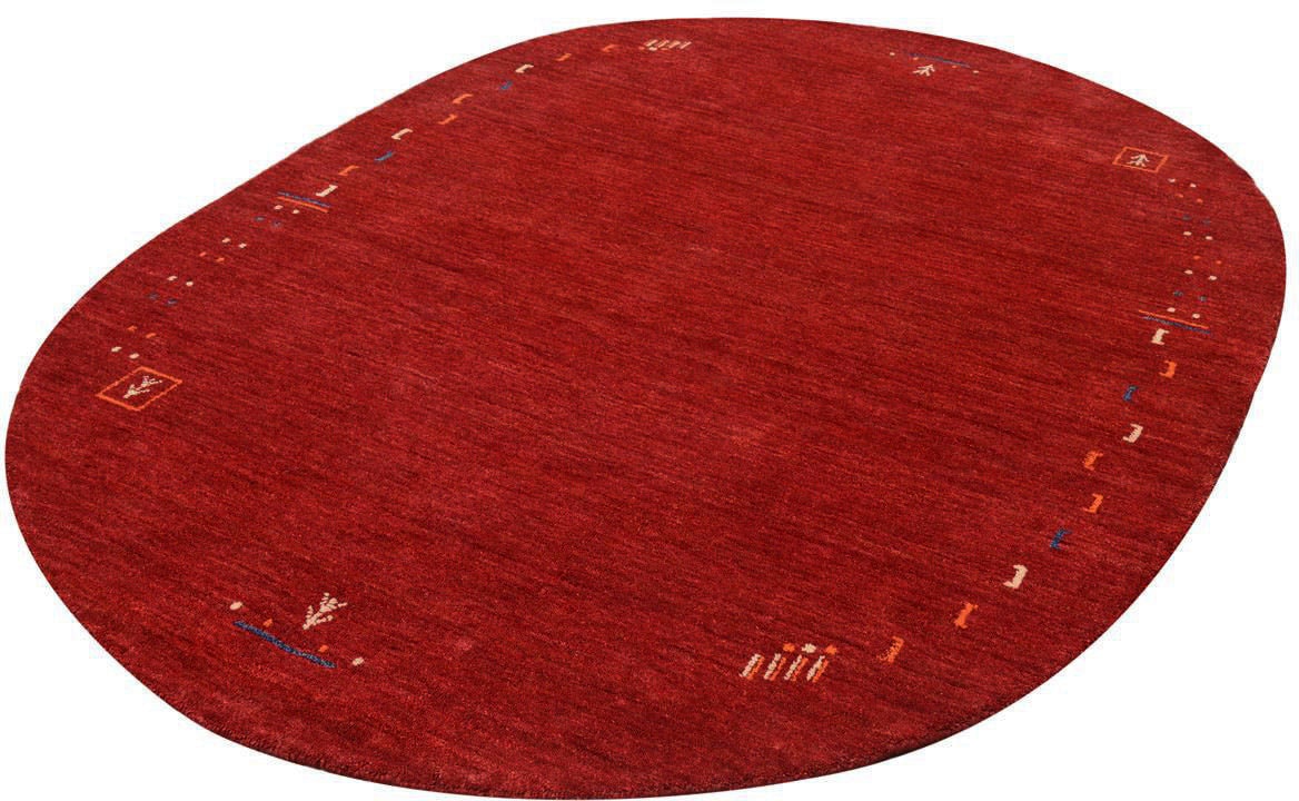 morgenland Wollteppich »GABBEH FEIN FENTH«, oval, 18 mm Höhe, reine Schurwolle bunte Bordüre, Wohnzimmer