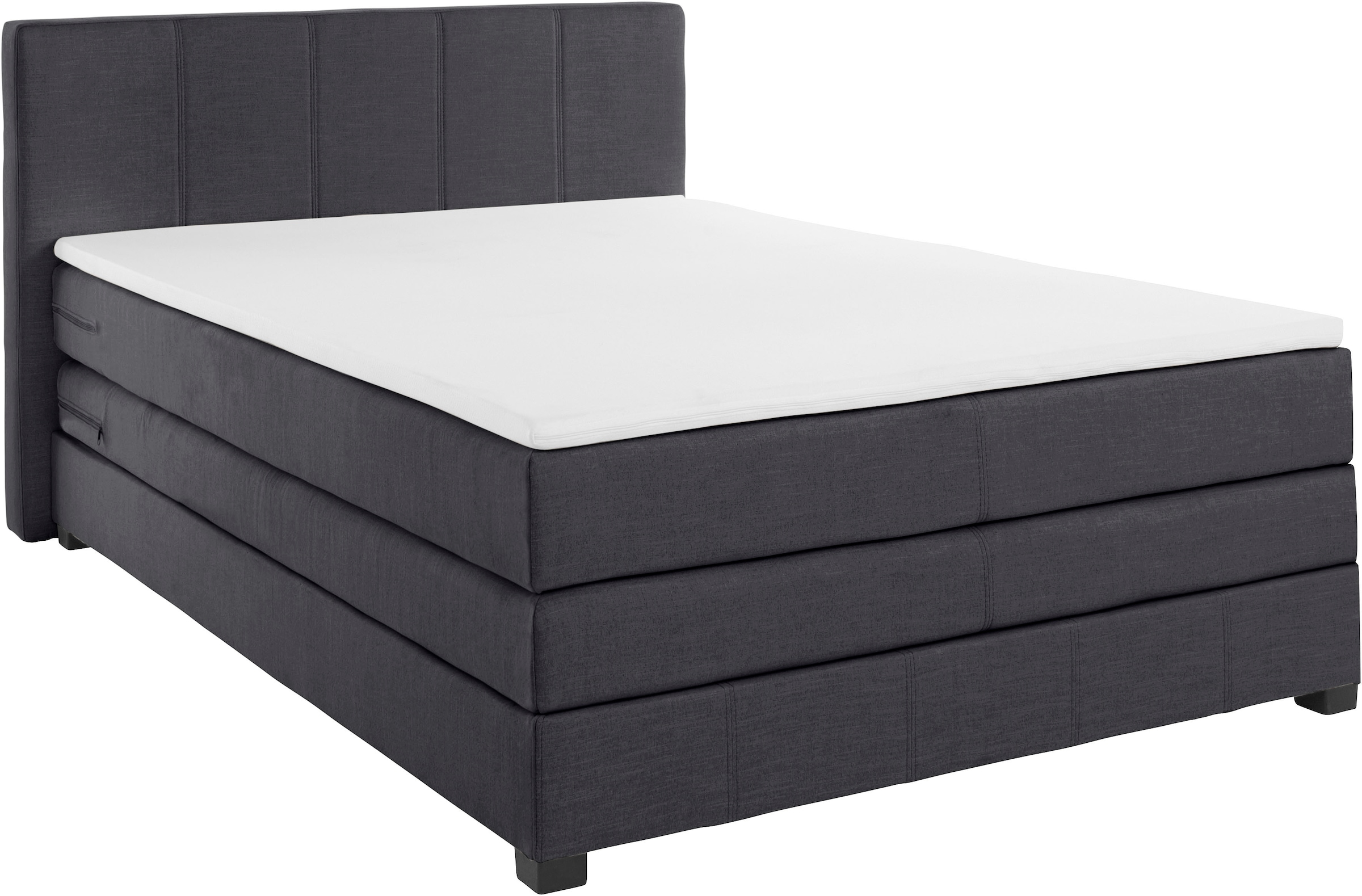 GOODproduct Boxspringbett »Peetu«, Taschenfederkern-Matratze, in 4 Breiten und 4 Farben, incl. Topper