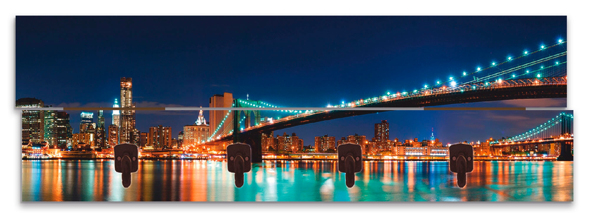 Artland Garderobenleiste »New York Skyline Brooklyn Bridge«, teilmontiert