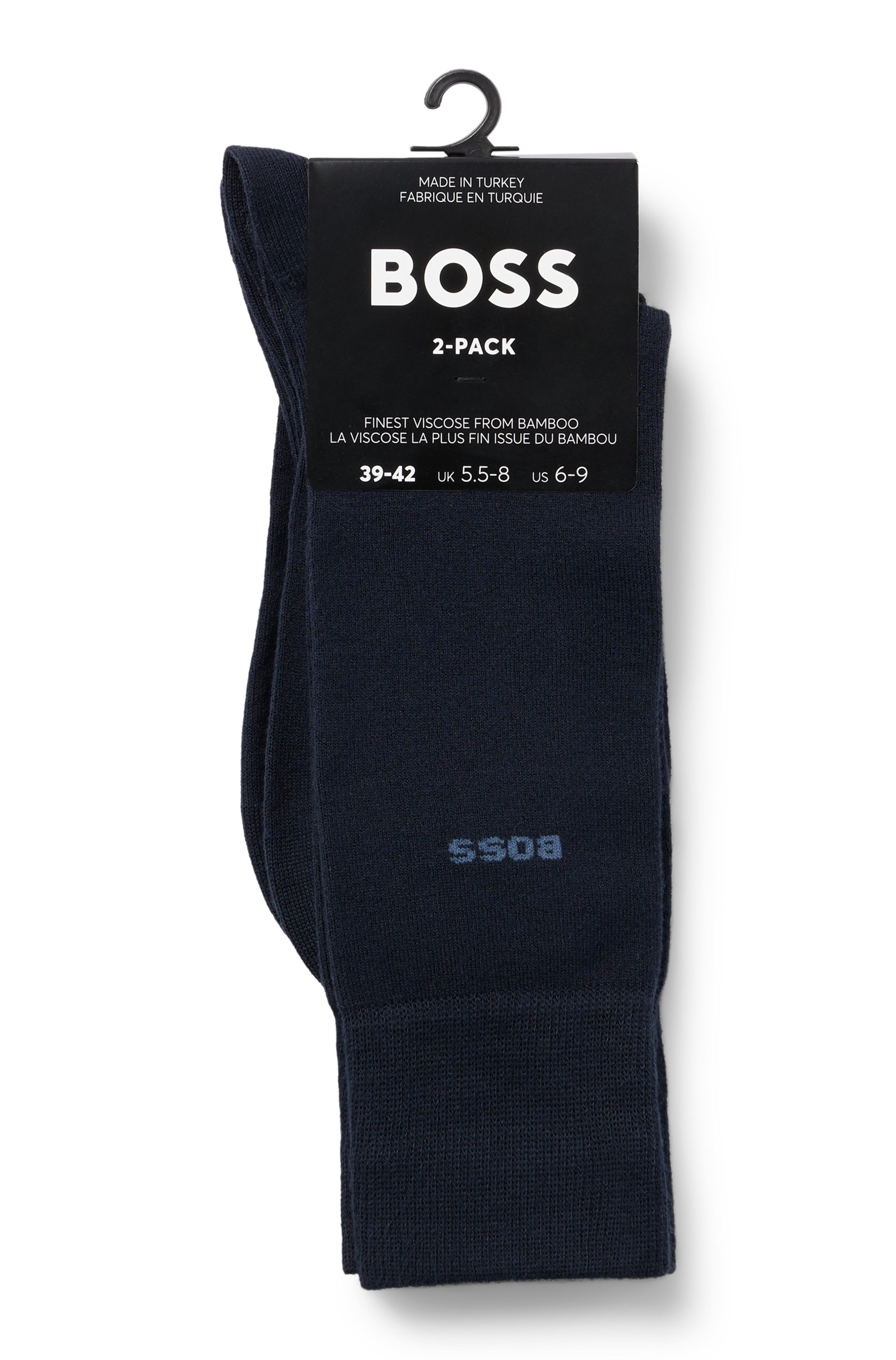 BOSS Socken »2P RS VI Bamboo«, (Packung, 2er Pack), mit eingesticktem Markenlogo