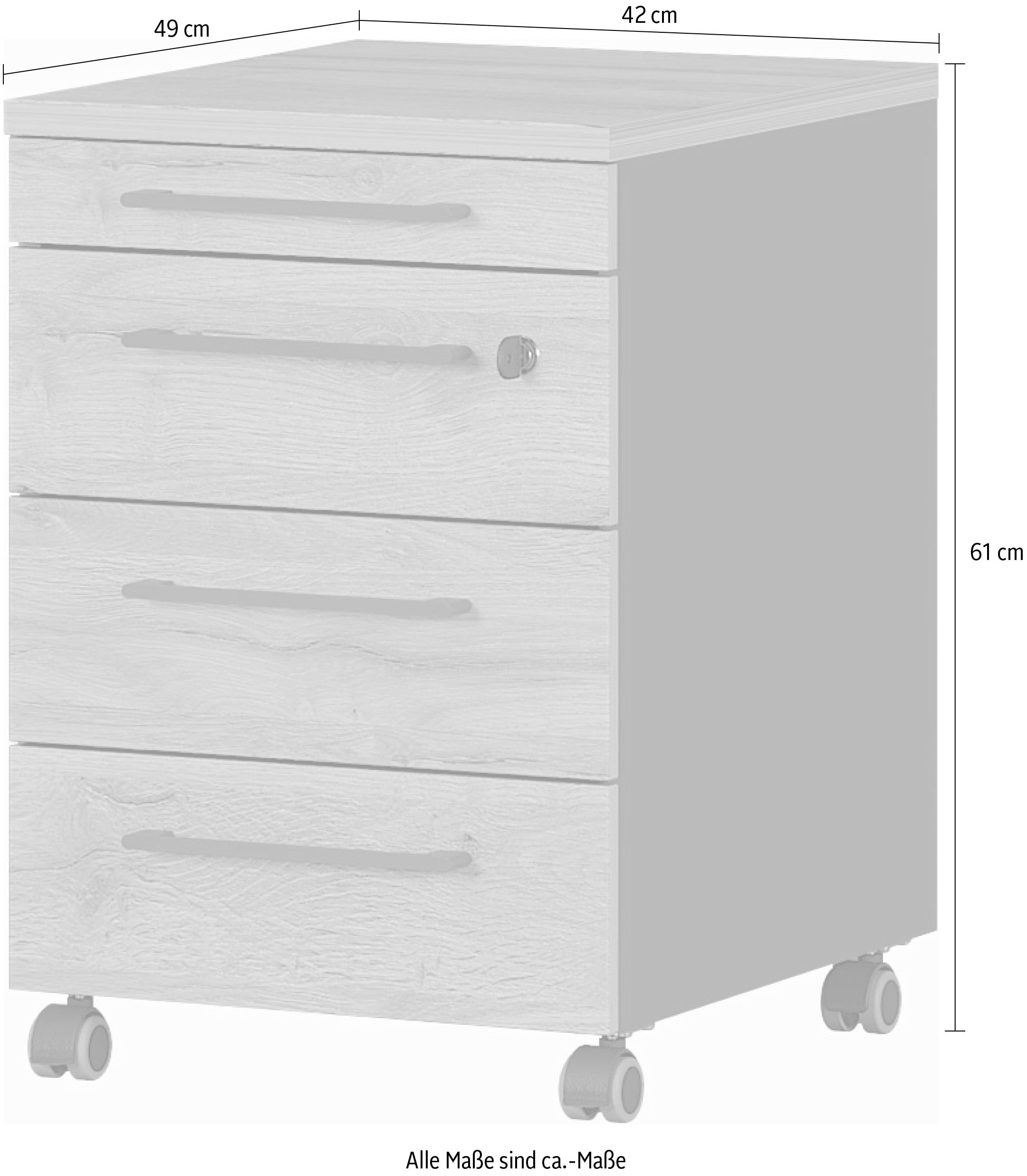 GERMANIA Rollcontainer »GW-Agenda Rollcontainer«, mit abschliessbarer Schublade