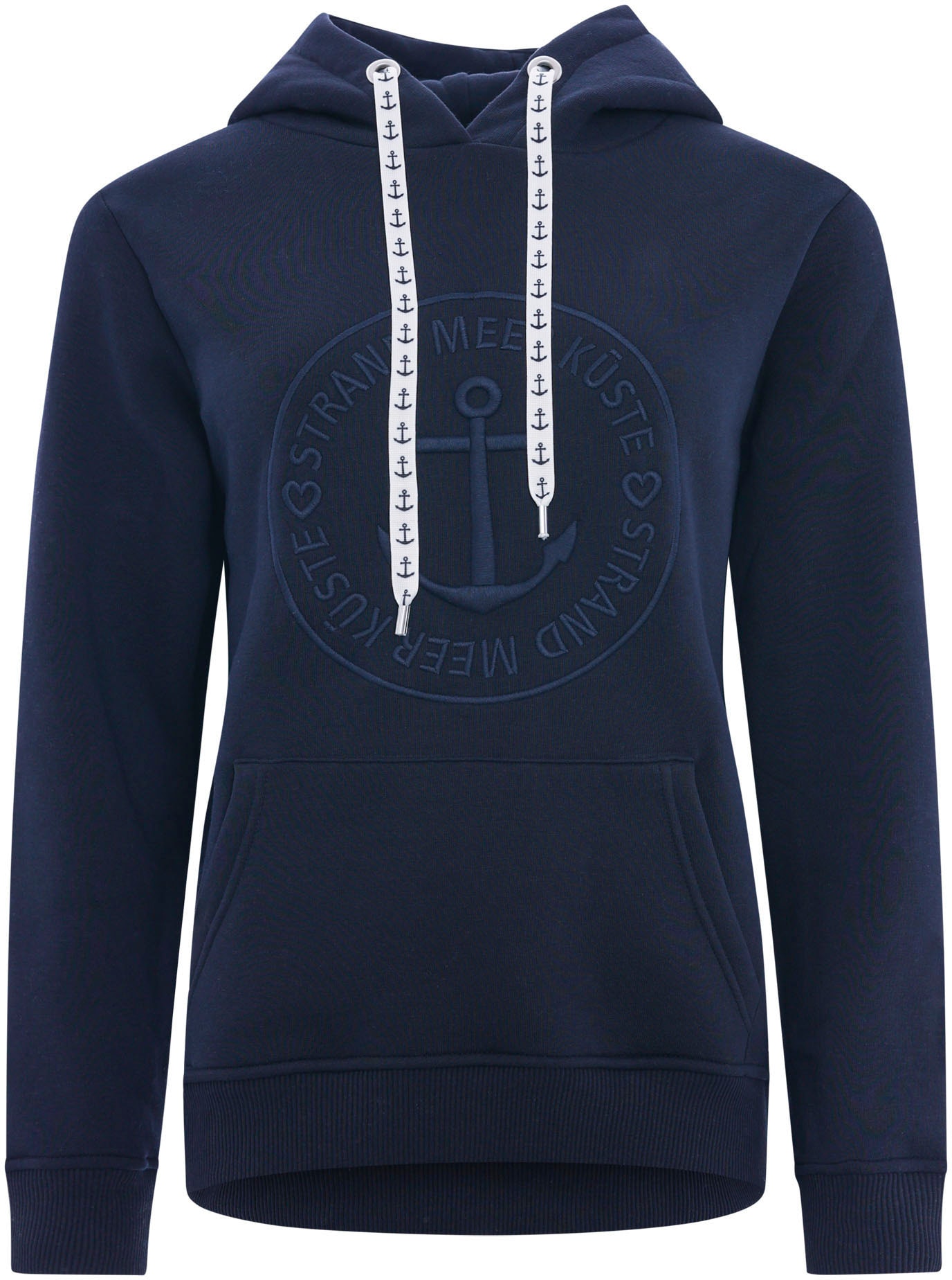 Zwillingsherz Hoodie »Strand Meer Küste«, mit Kapuze und gleichfarbig gesticktem Ankermotiv